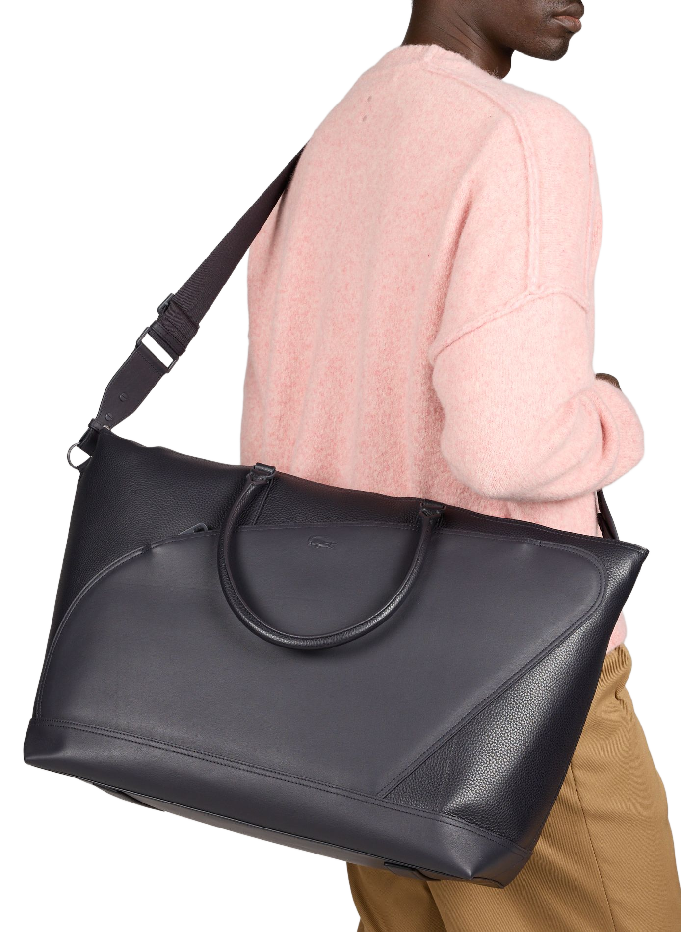 Lacoste Club Grained Leather Weekend Bag LACOSTE Blue