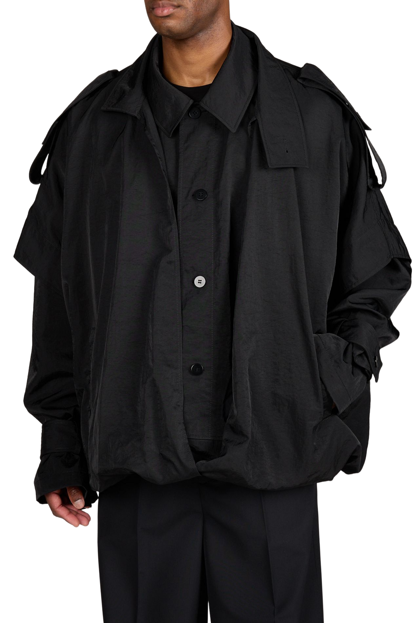 Oversized jacket with classic collar SEAN SUEN Black