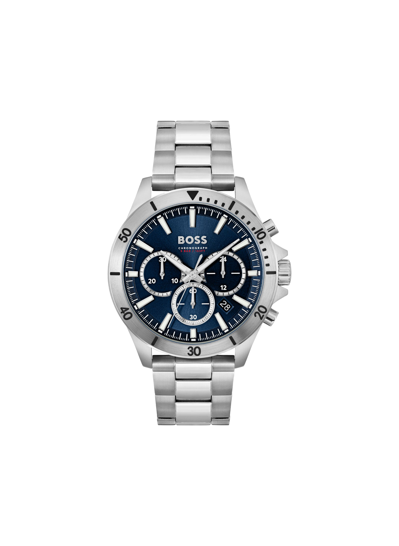 Montre quartz Troper automatique en acier inoxydable BOSS MONTRES Bleu