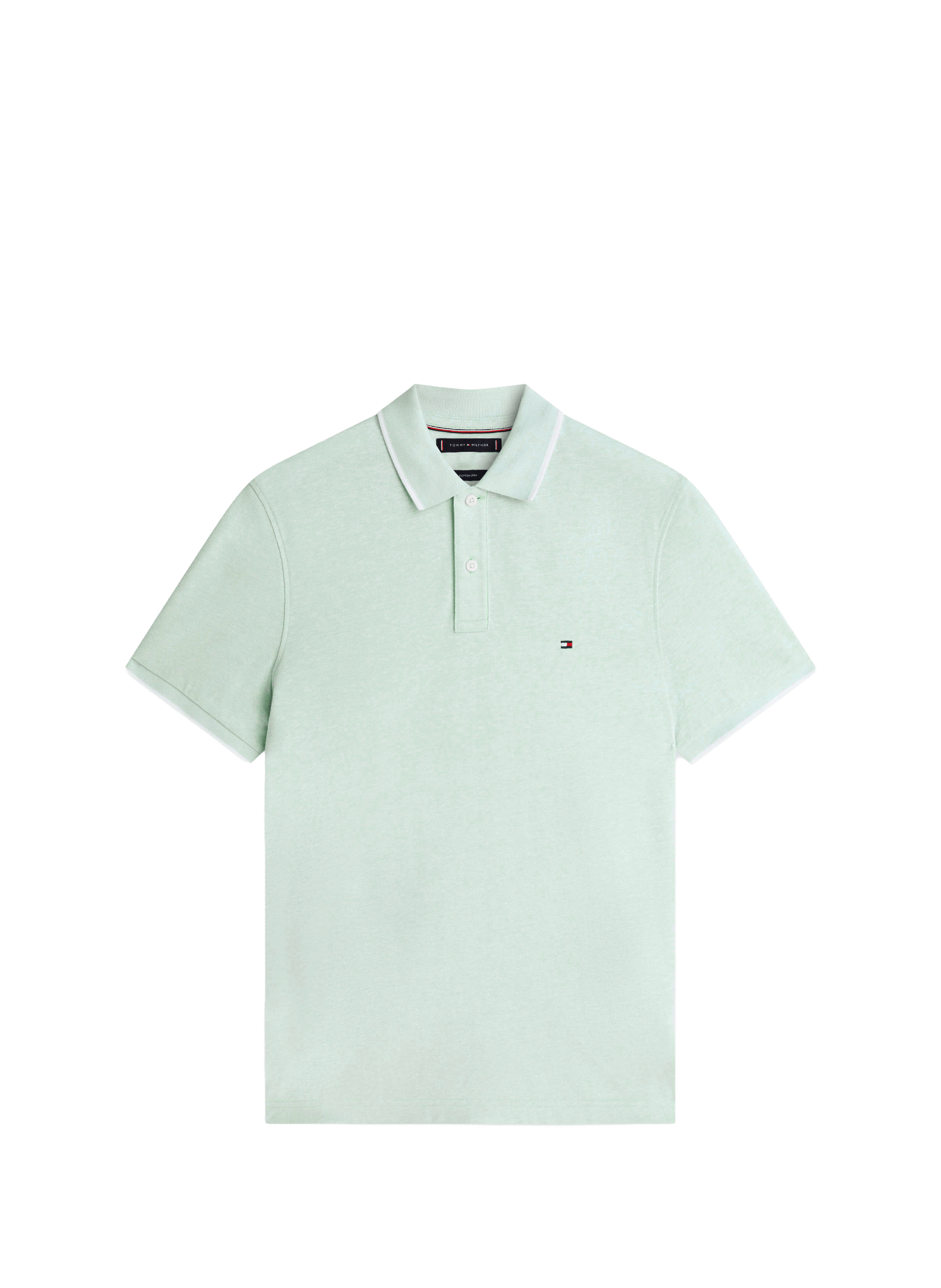 Polo en coton et lin TOMMY HILFIGER Vert