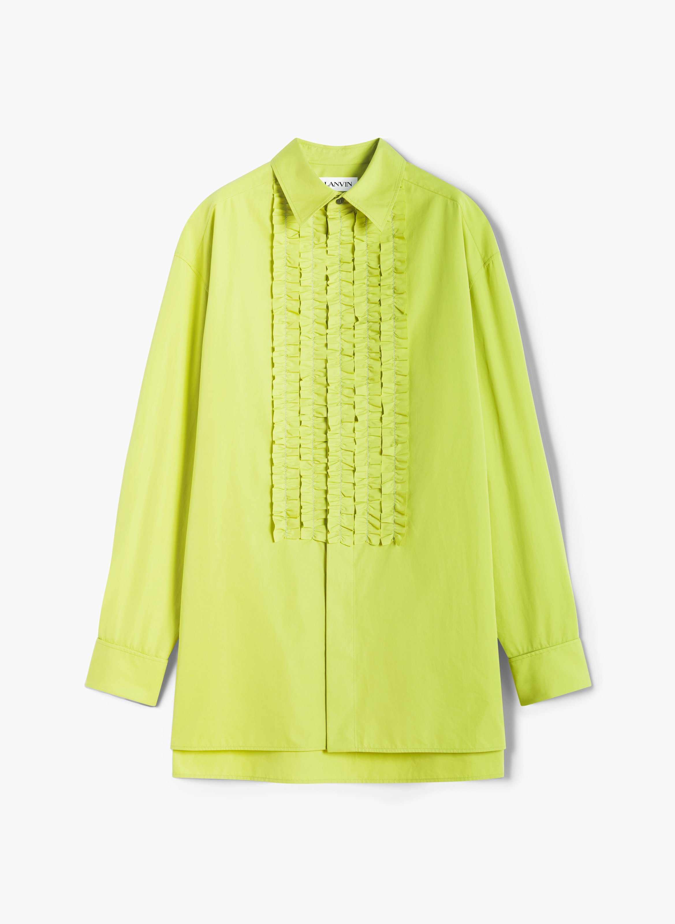 Chemise à plastron en popeline de coton  Vert
