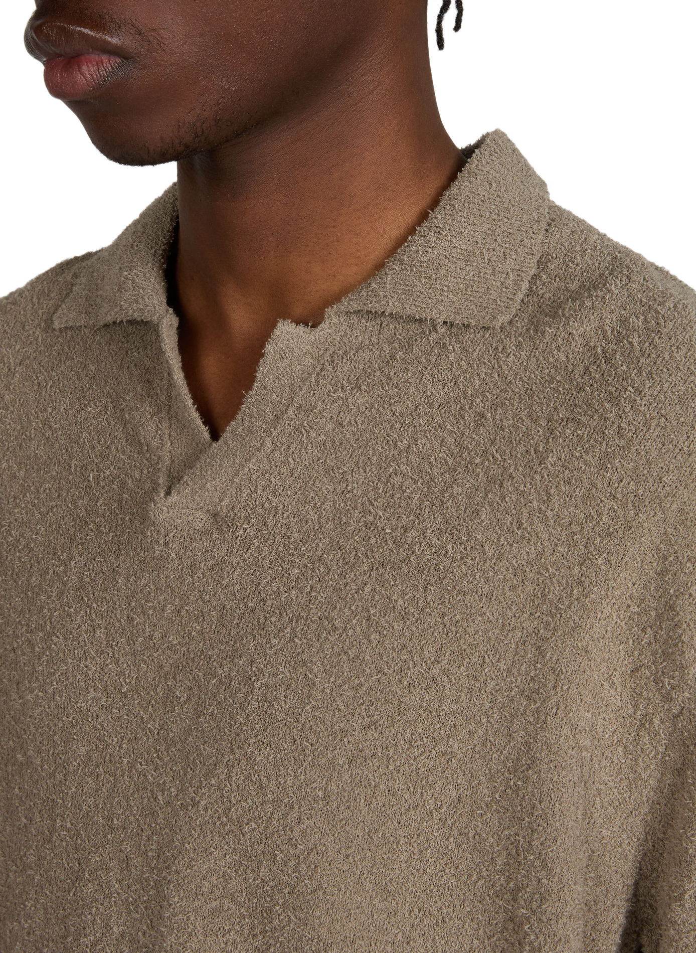 Short-sleeved polo in mixed cotton knit. CLOSED Green