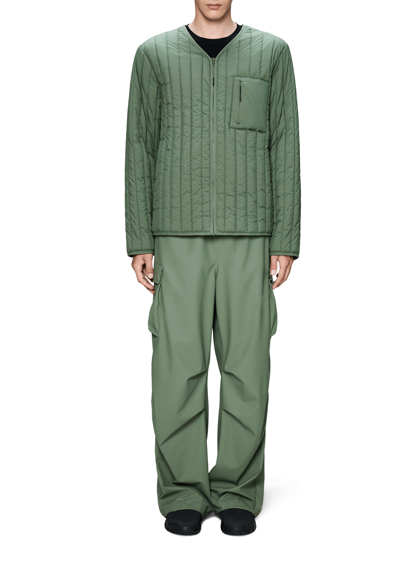 Veste matelassée à encolure V RAINS Vert