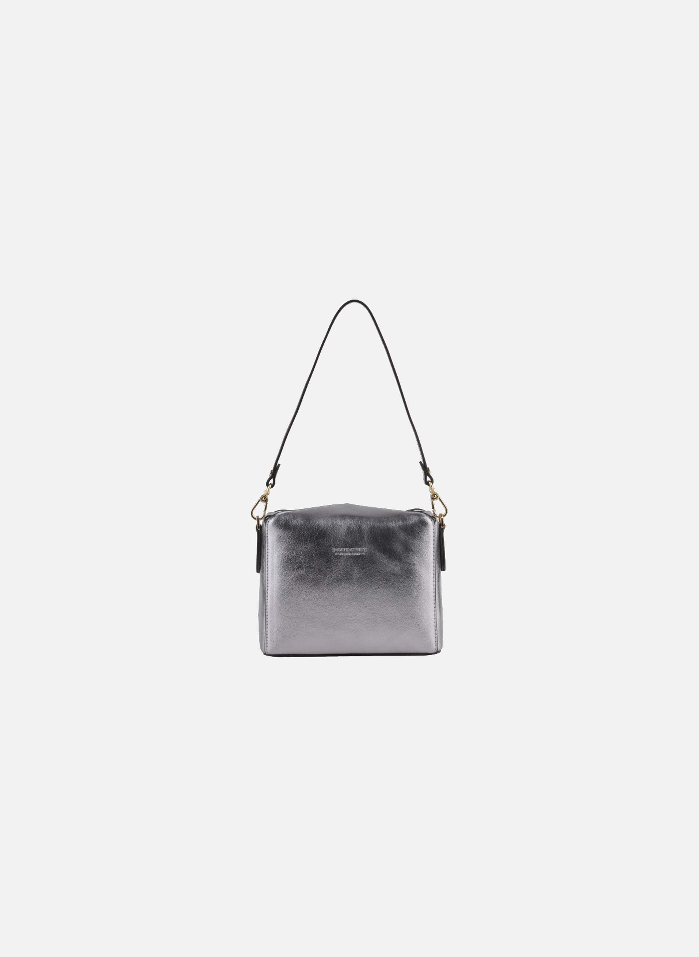 Cassetta metallic | sac porté crossbody en cuir de vachette POURCHET Gris