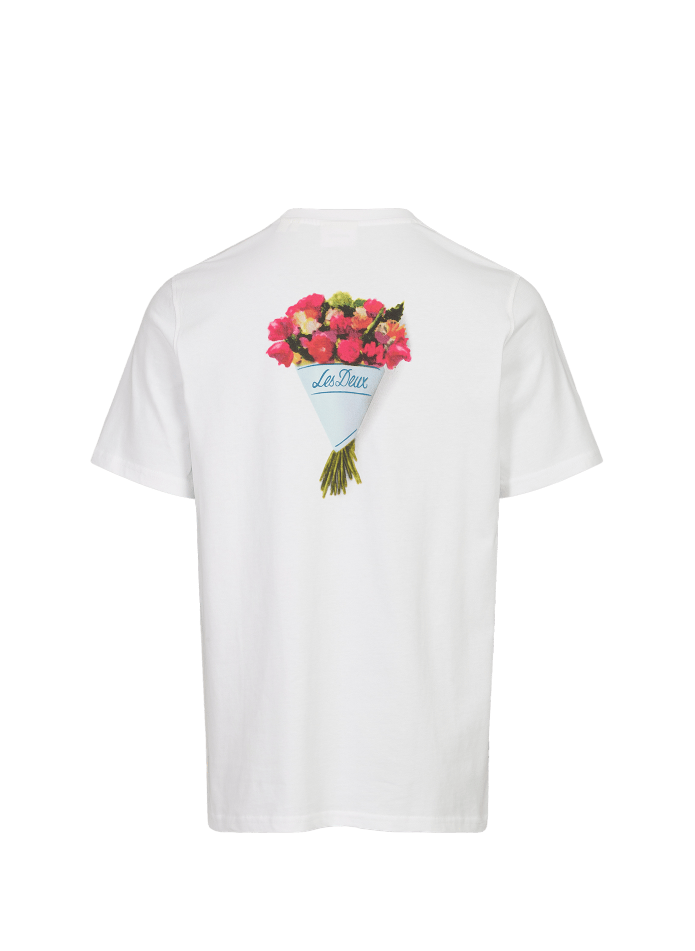 Straight printed cotton T-shirt LES DEUX White