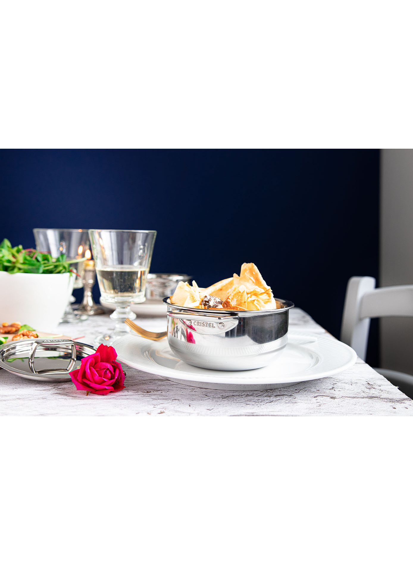 Mini faitout avec couvercle Castel'Pro en inox CRISTEL Gris