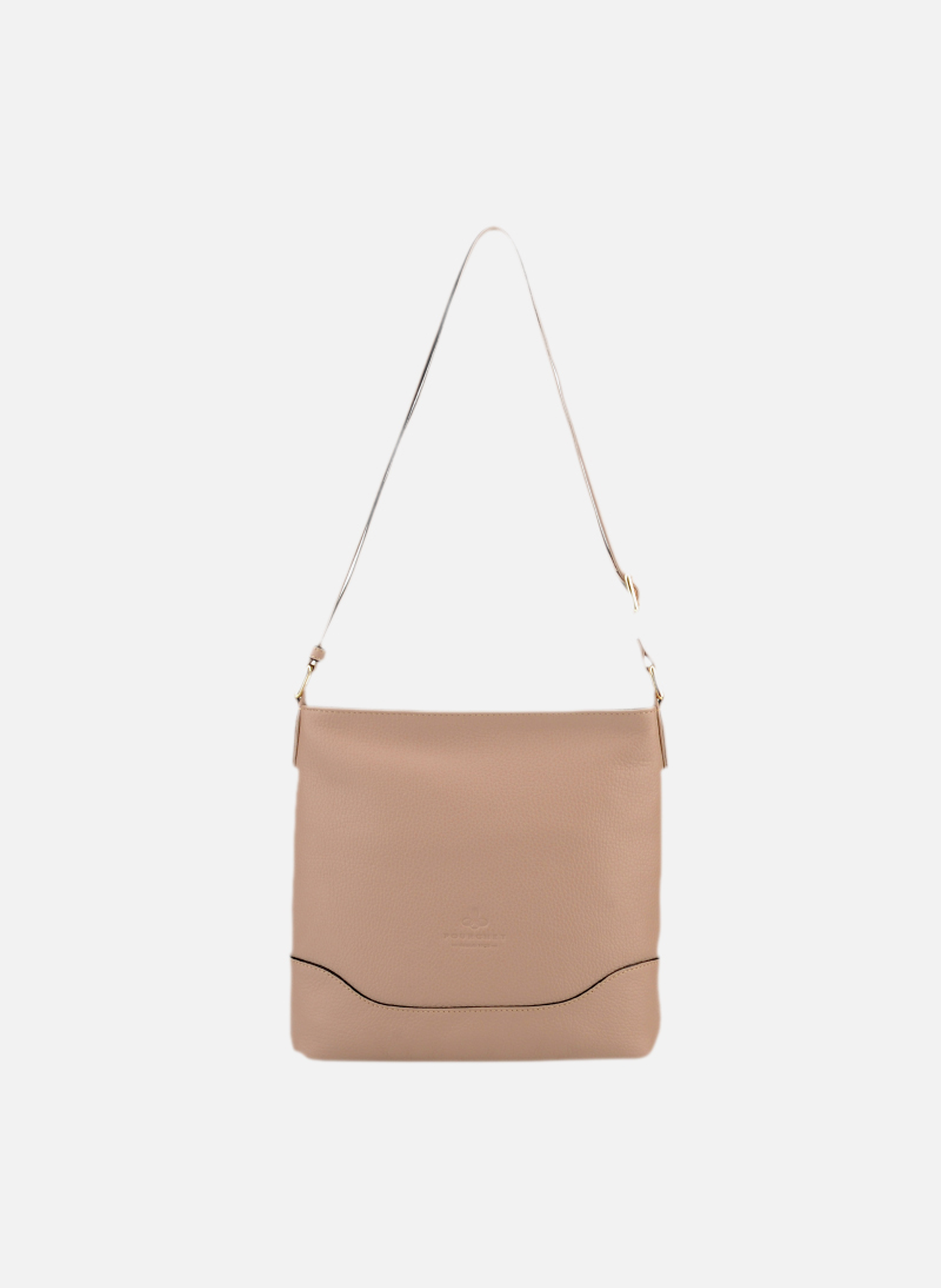 110 magnet | sac porté croisé en cuir de veau grainé POURCHET Marron