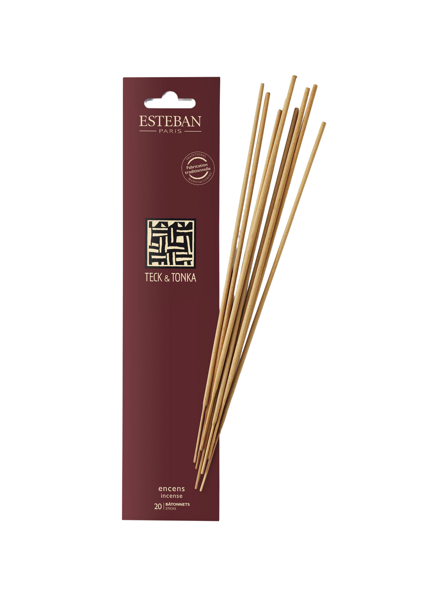 20 bâtonnets d'encens indiens Teck & Tonka ESTEBAN Marron