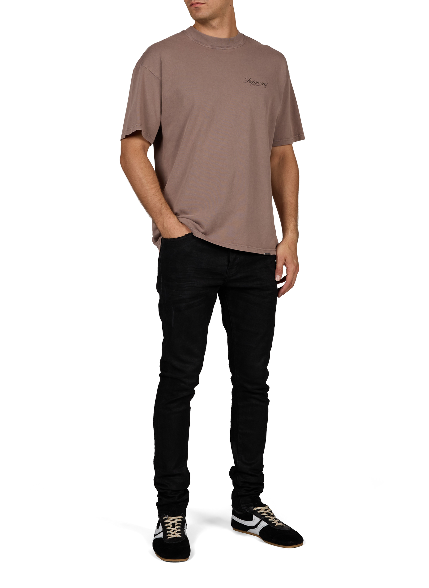 Slim-fit cotton-blend jeans PURPLE BRAND Black