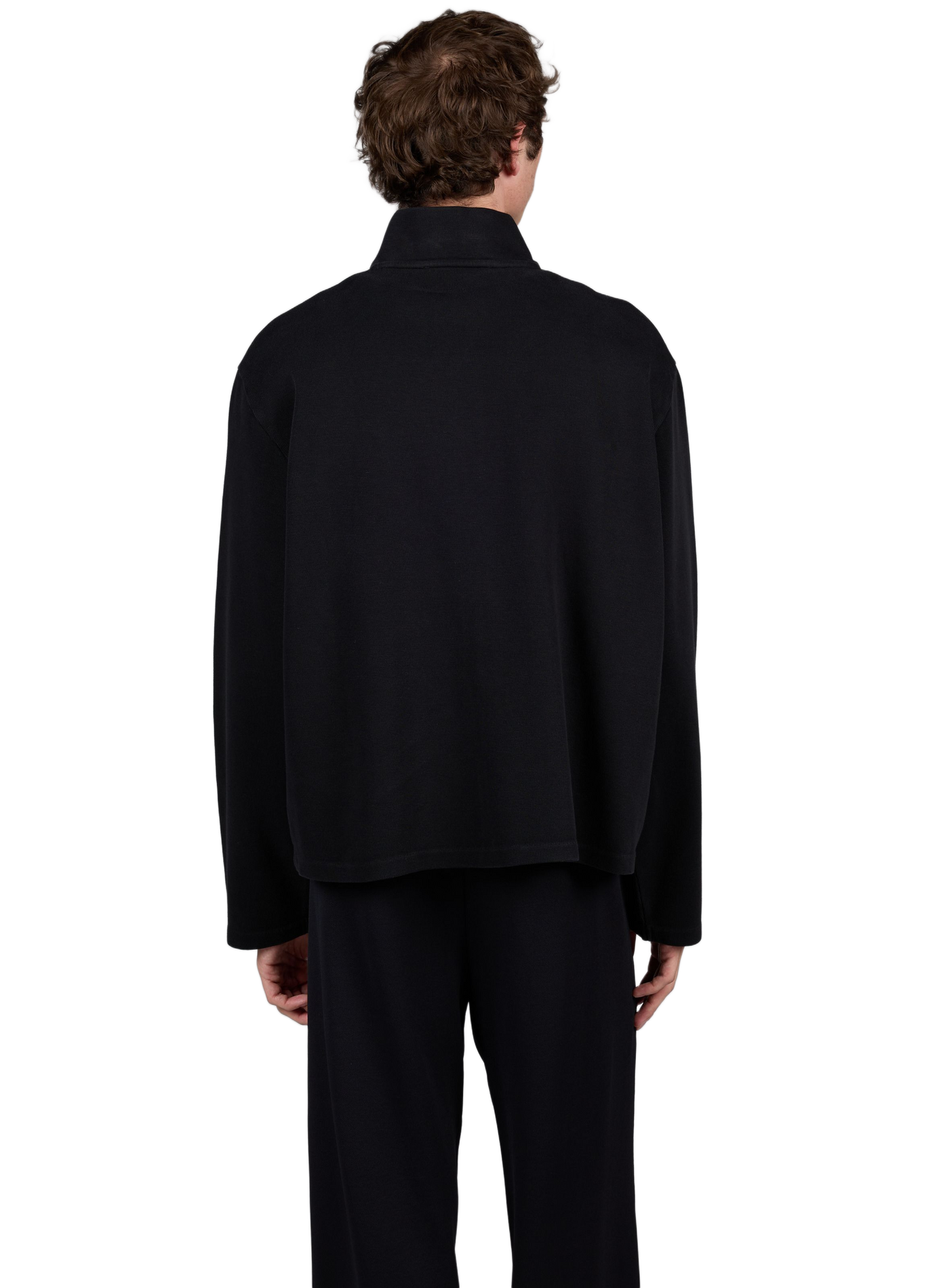 Pull Shrunken à col cheminée et zip en coton OUR LEGACY Noir