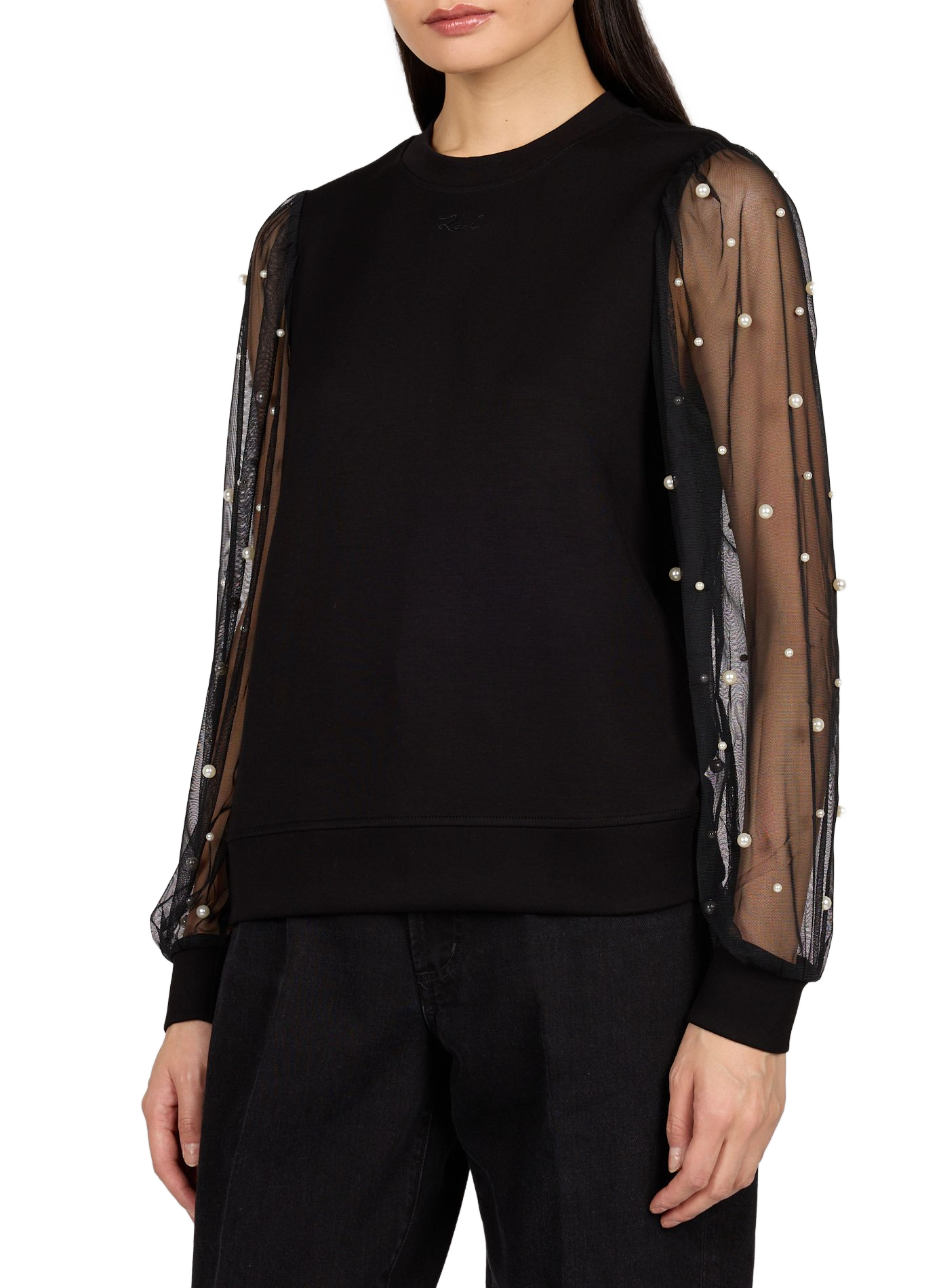 Round neck sweatshirt KARL LAGERFELD Black