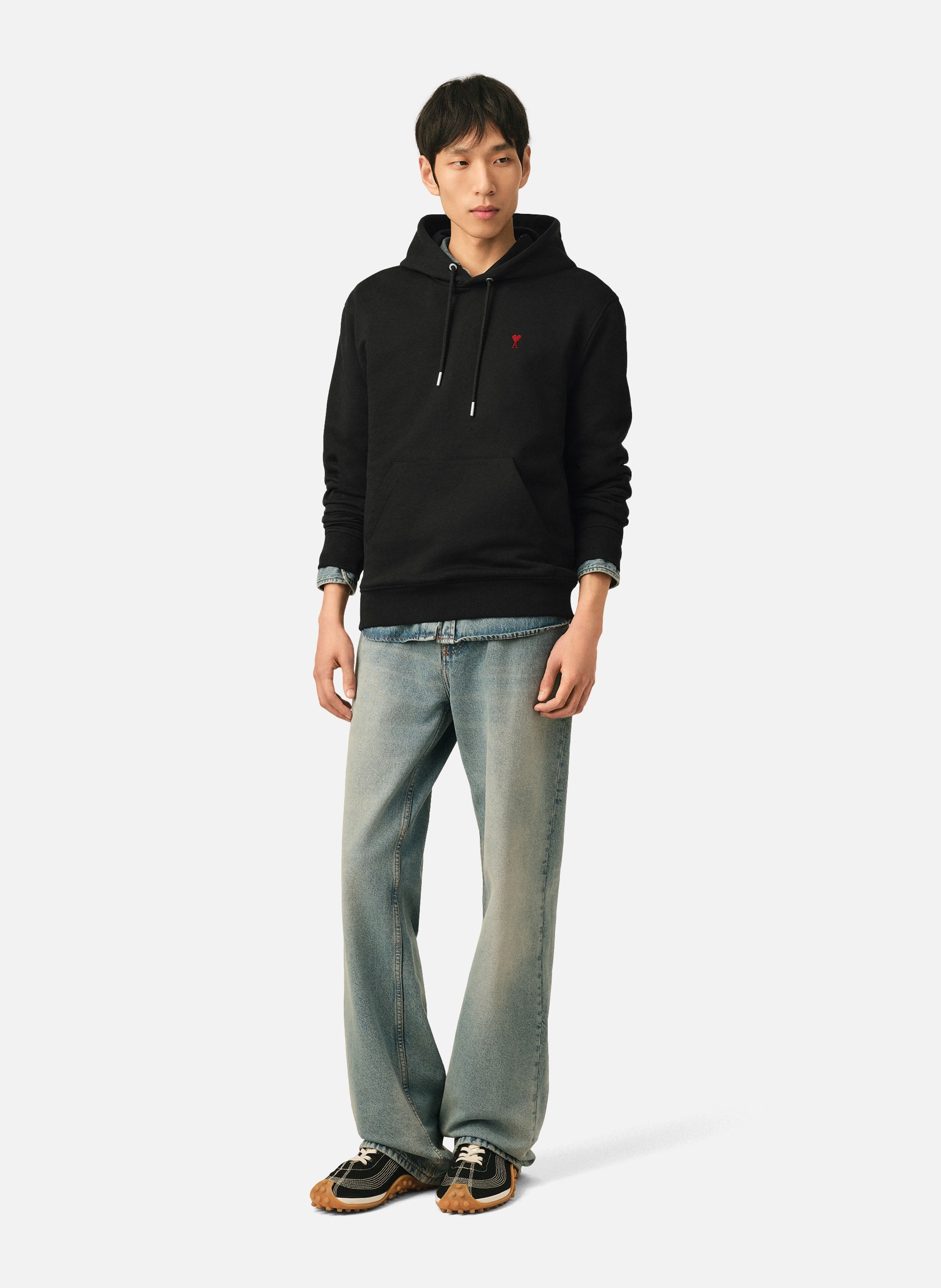 Hoodie ami de coeur rouge unisexe AMI PARIS Noir