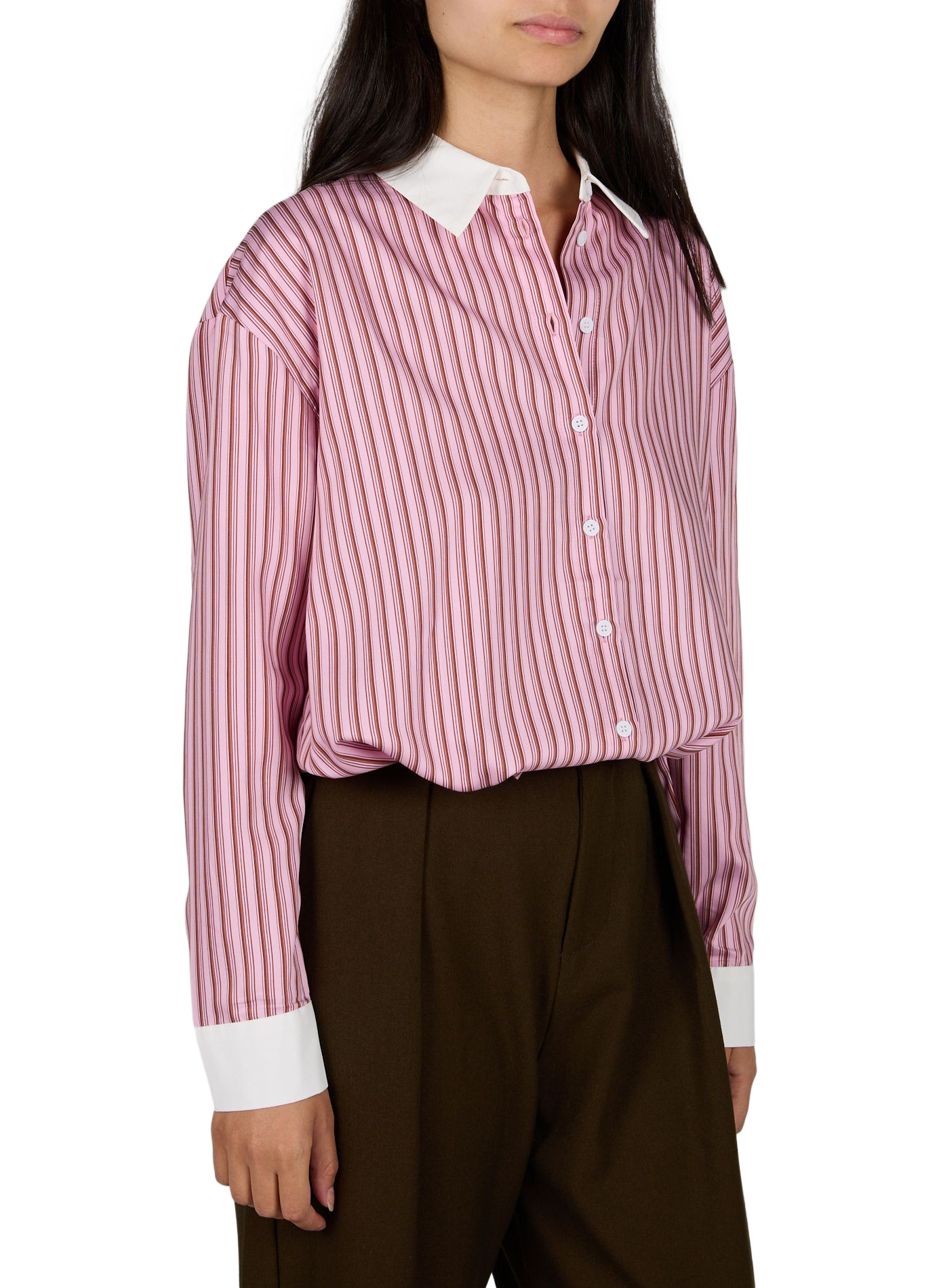 Klassisches Hemd mit Streifenmuster SUNCOO Rosa