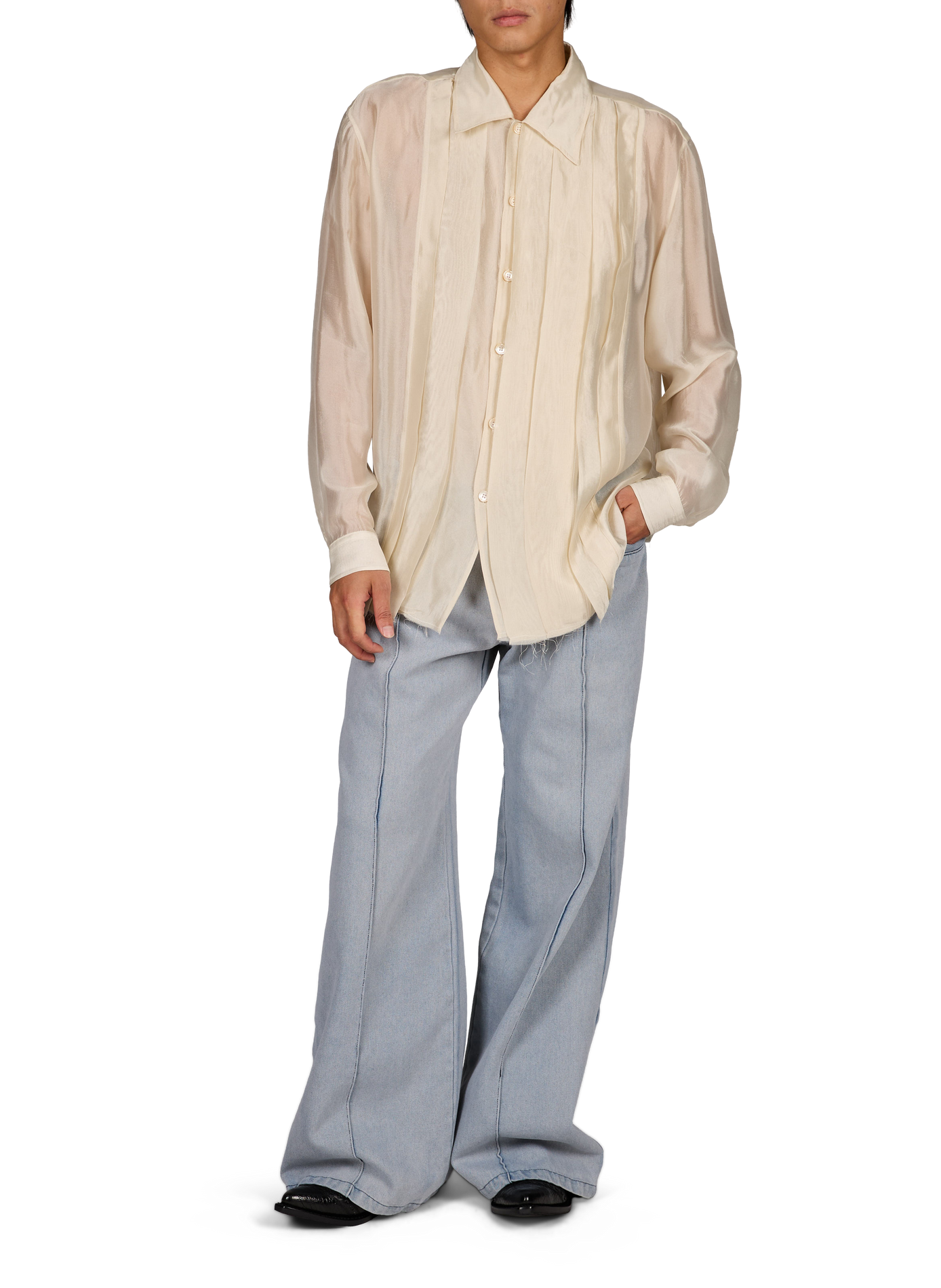 Pearl pleated straight shirt OUR LEGACY Beige