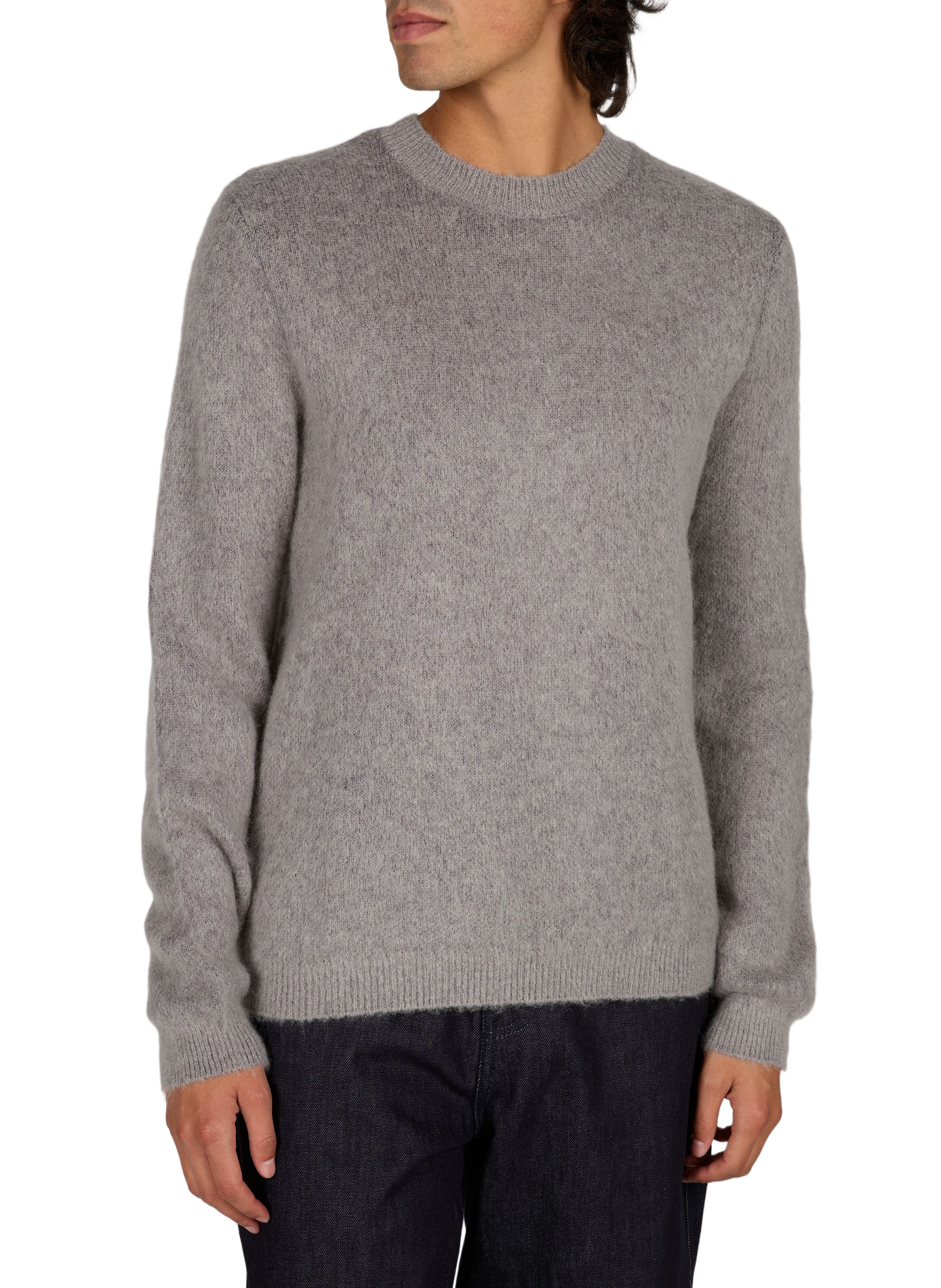 Pull droit en laine mélangé EMPORIO ARMANI Gris