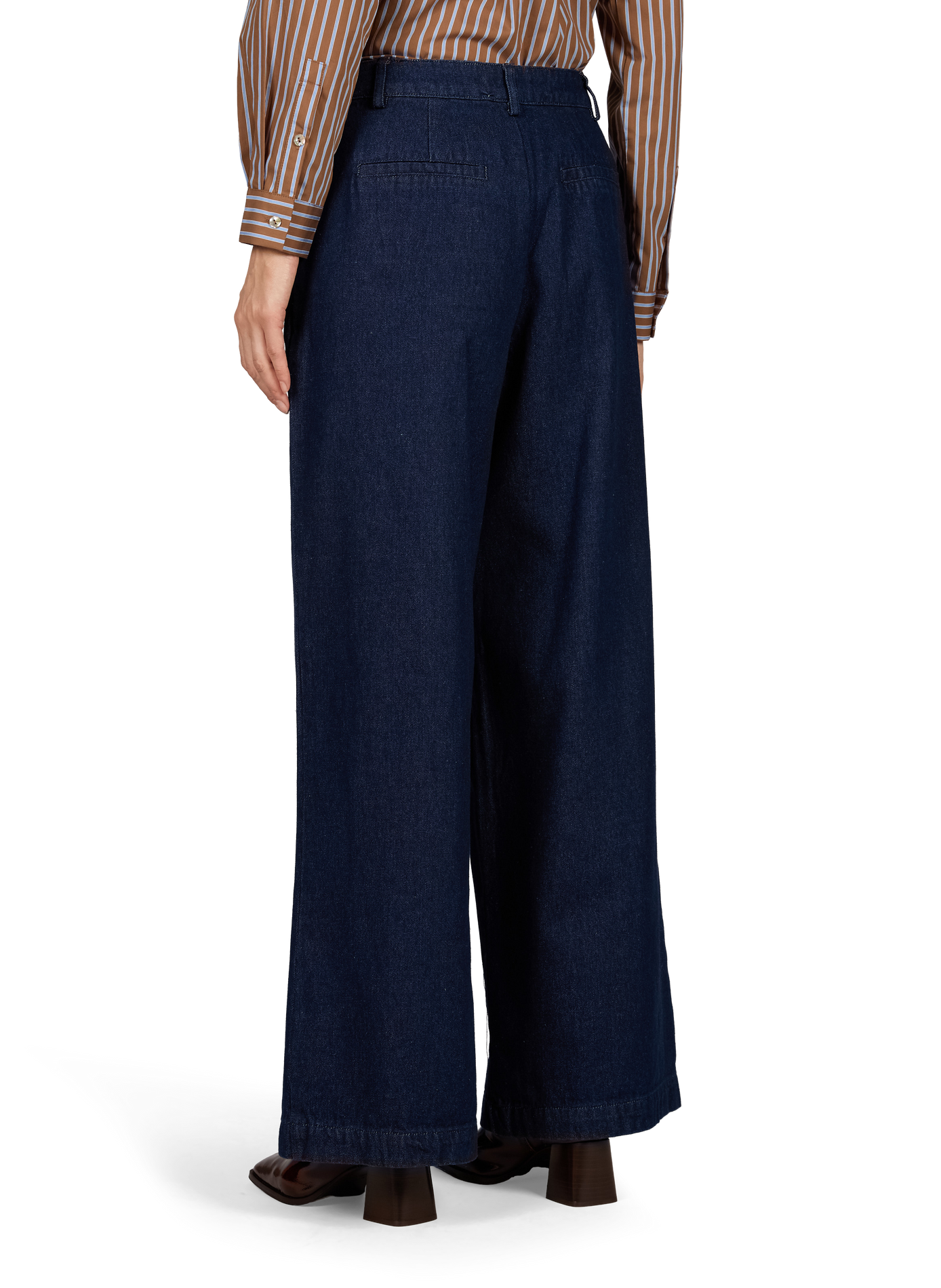 Voltaire Wide-Leg-Hose aus Baumwolldenim GARANCE Blau
