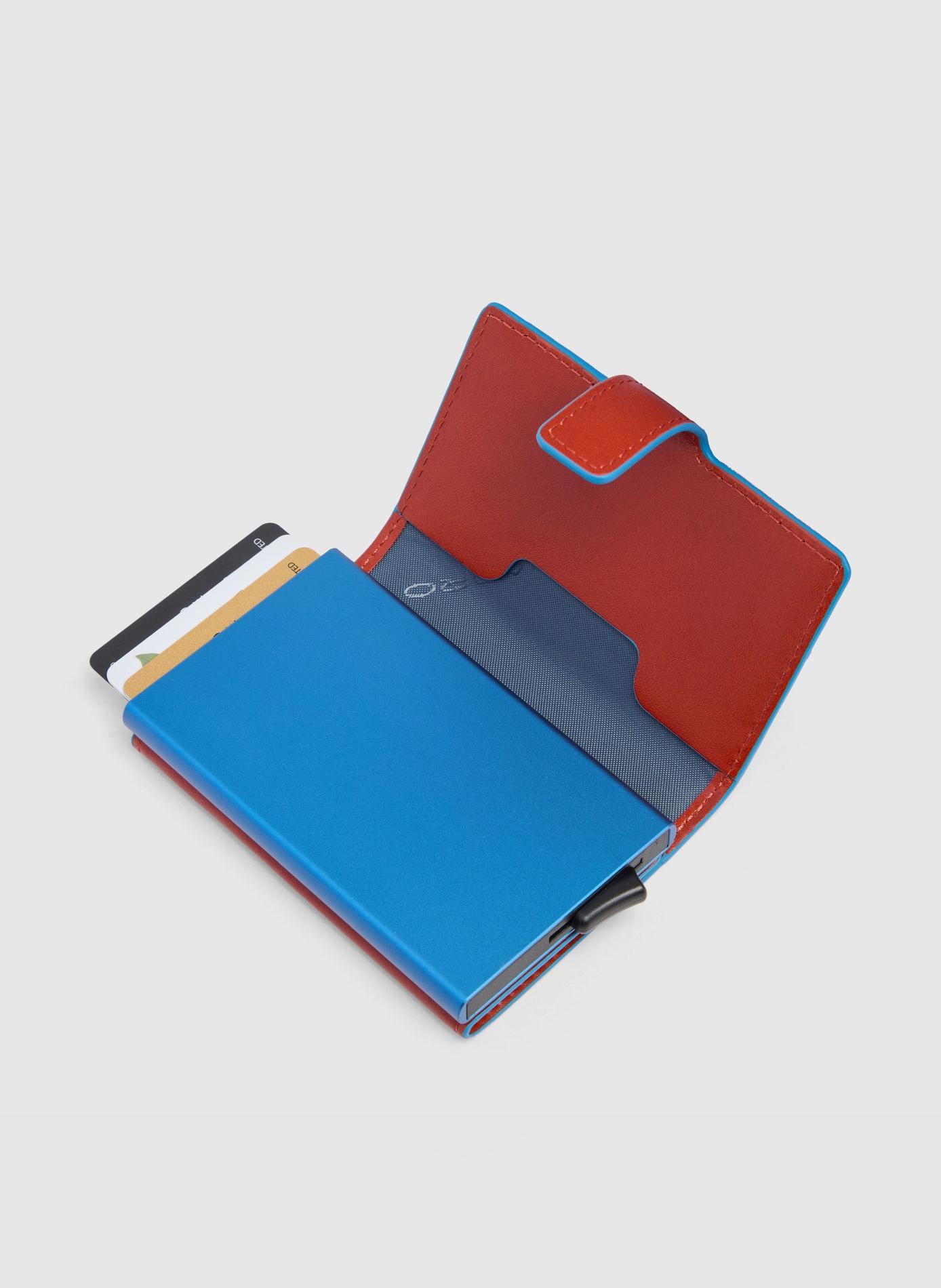 Pop-up metal and leather card holder | Brown PIQUADRO Men