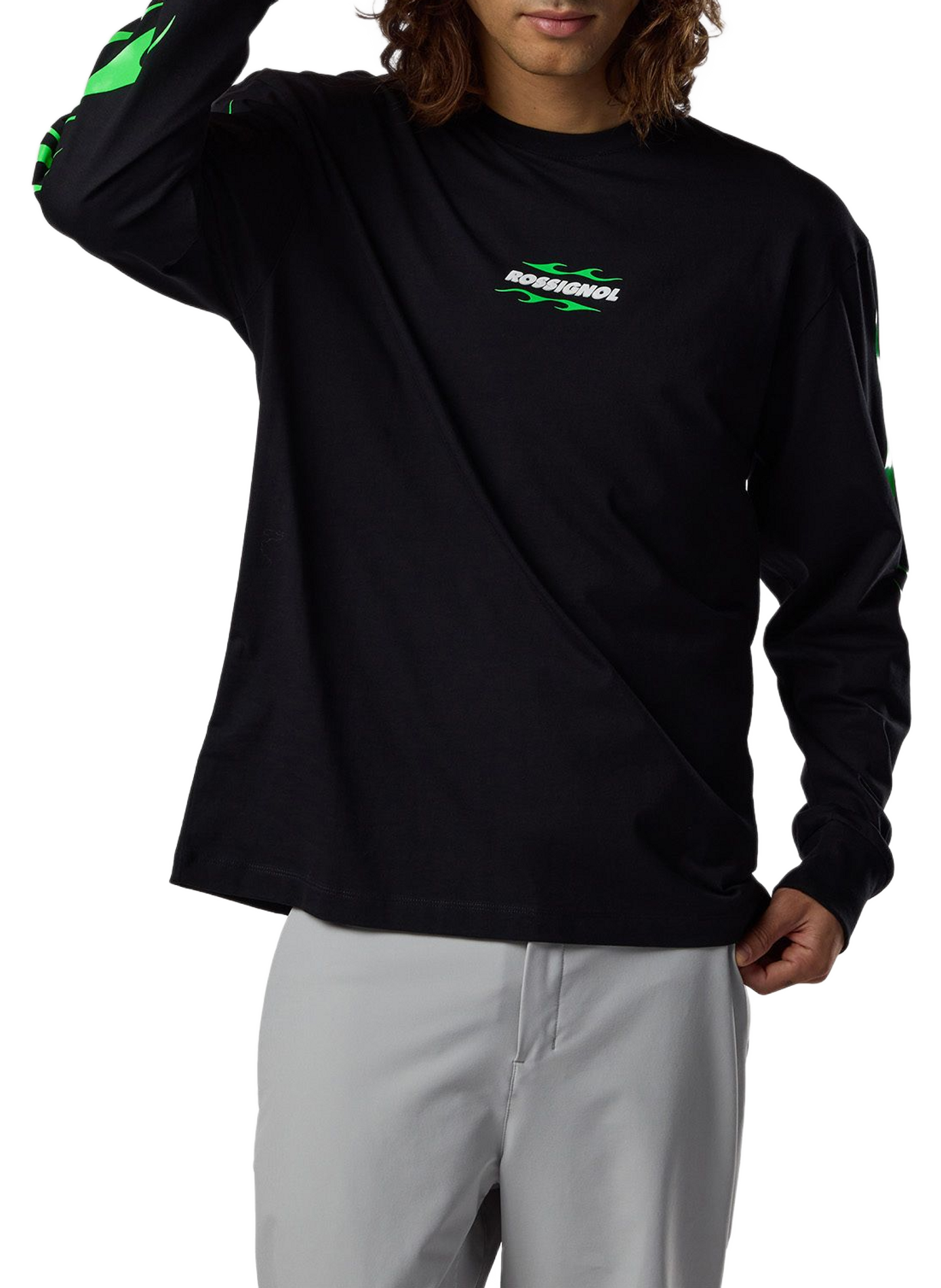 T-shirt droit col rond imprimé en coton ROSSIGNOL Schwarz