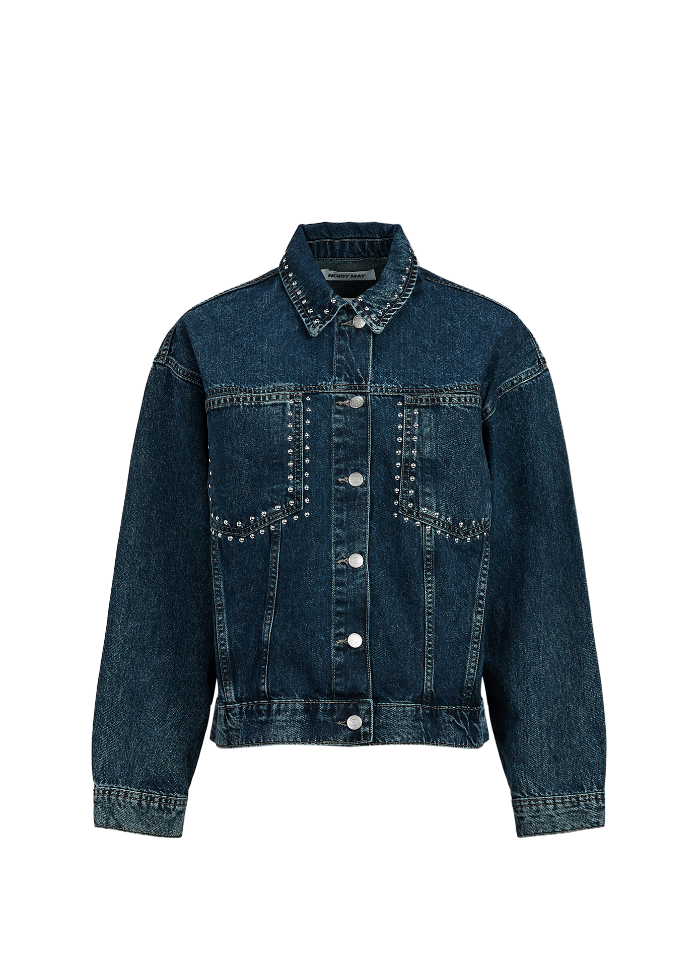 Chaqueta vaquera recta de algodón con tachuelas Nmoreon NOISY MAY Azul