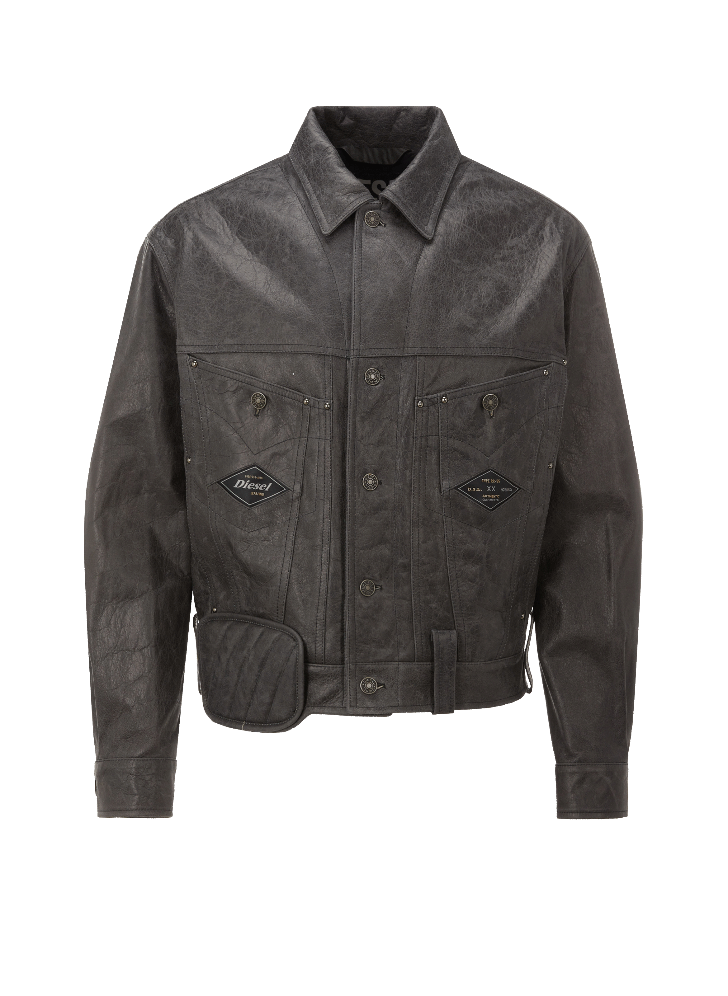 Veste Martin en cuir craquelé