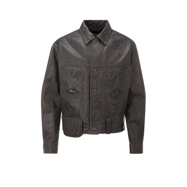 Veste Martin en cuir craquelé