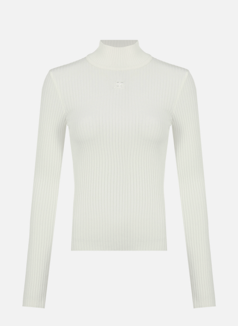 Reissue turtleneck sweater in knitted fabric White COURRÈGES 