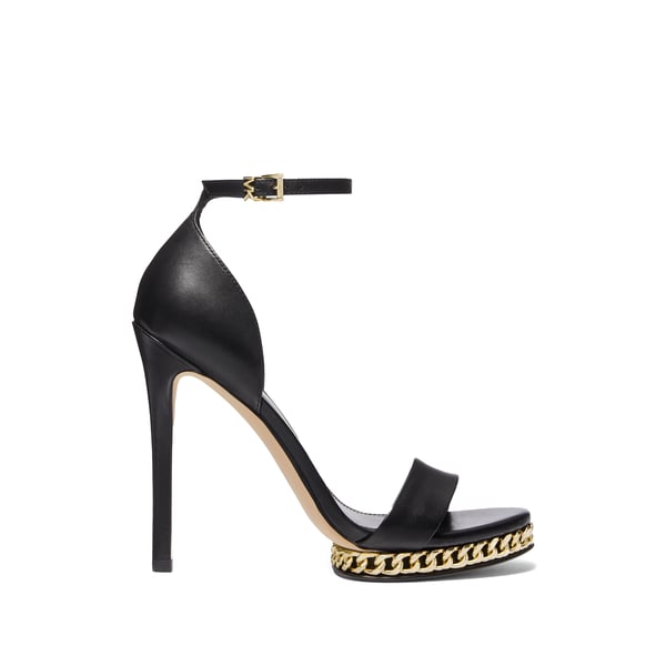 Sandales à talon en cuir