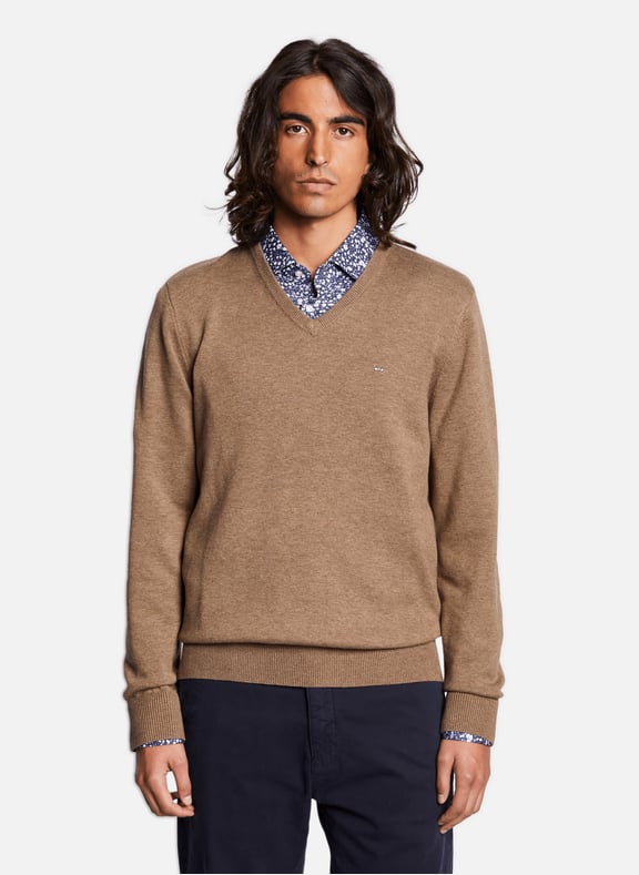 Wool V-neck sweater Beige by EDEN PARK EDEN PARK Wool V-neck sweater Beige