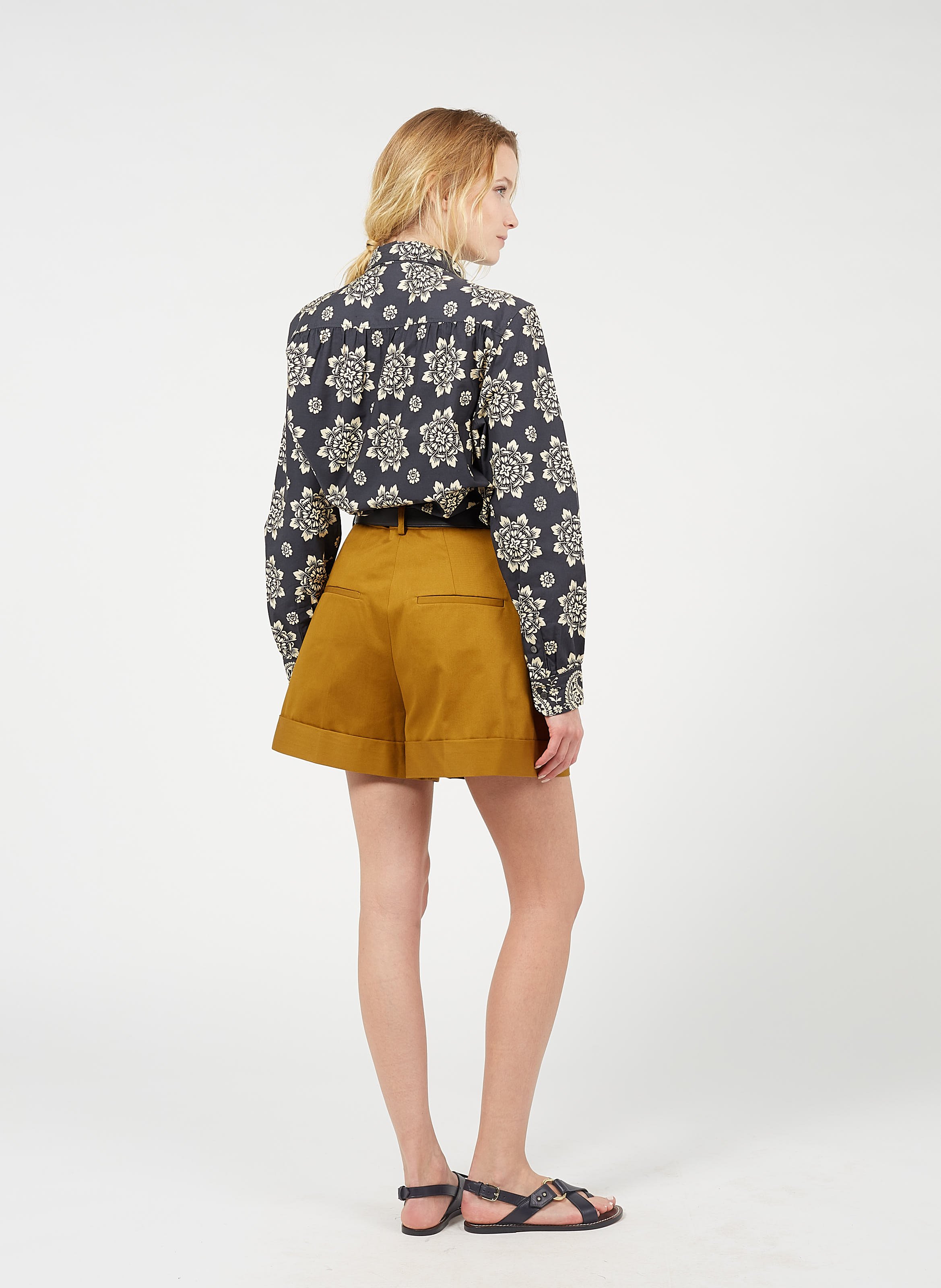 Ceinture à boucle en cuir cafe SOEUR Noir