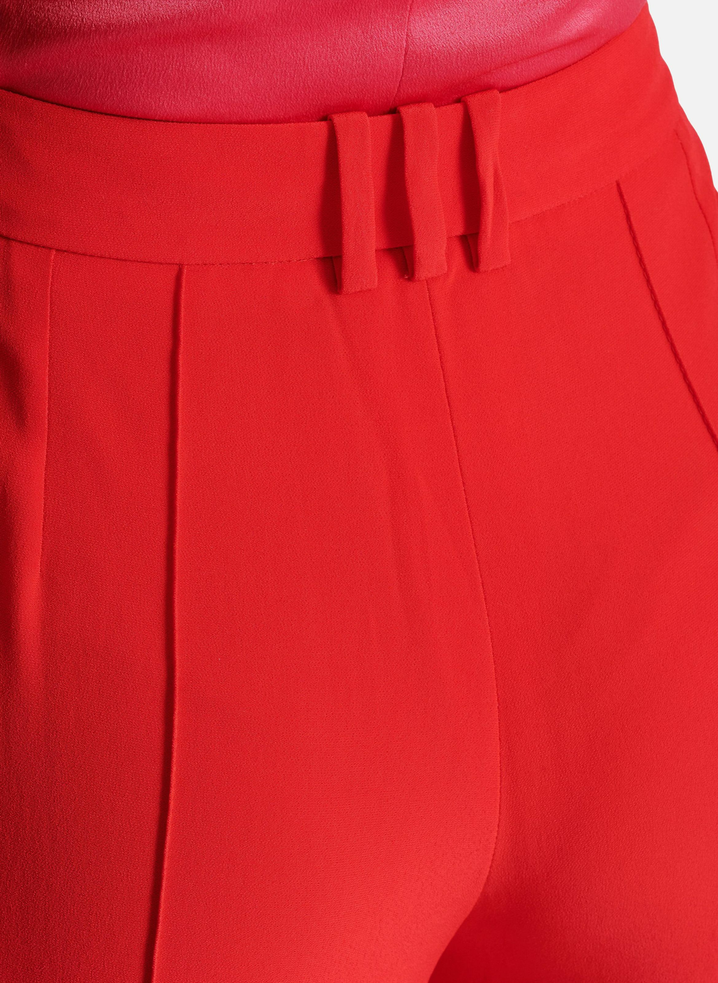 Pantalon tailleur droit en crêpe BALMAIN Rouge