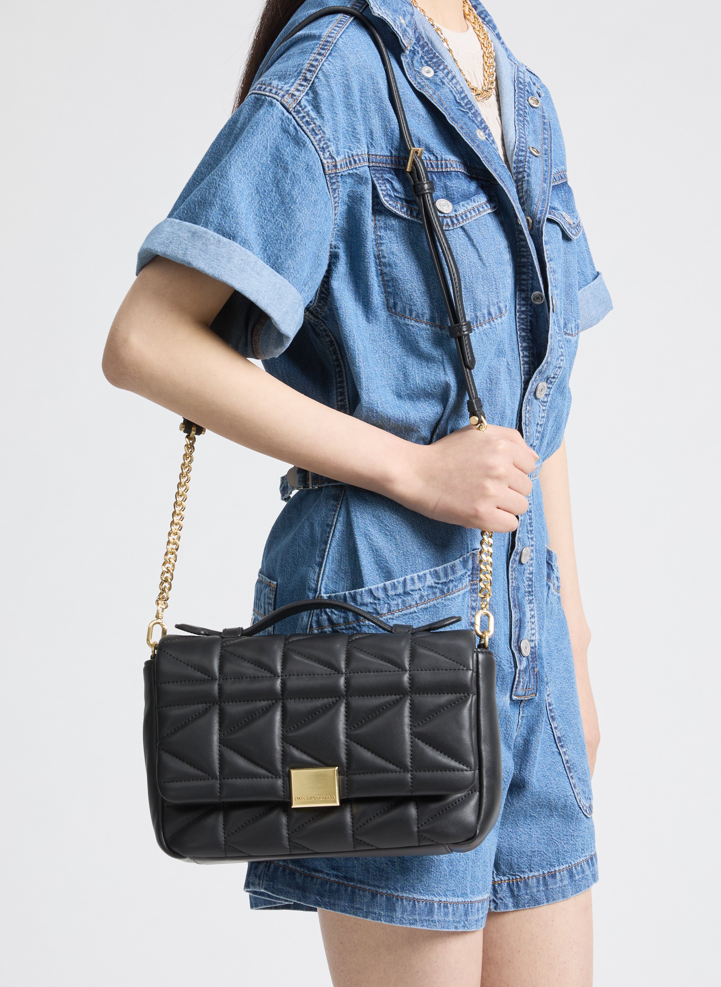 Sac à bandoulière en cuir Noir