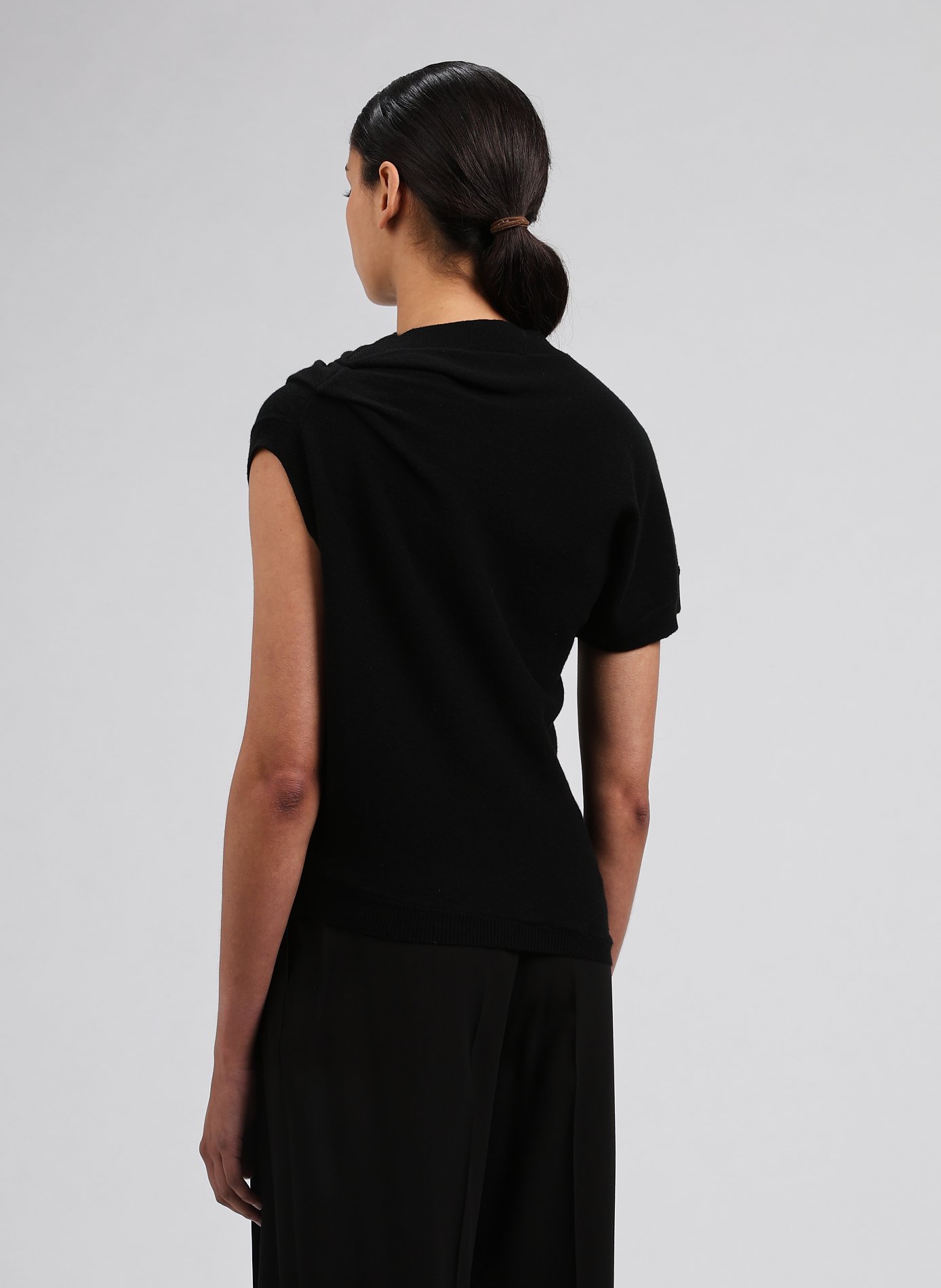 Pull asymétrique en laine et cachemire ROHE FRAMES Blanc