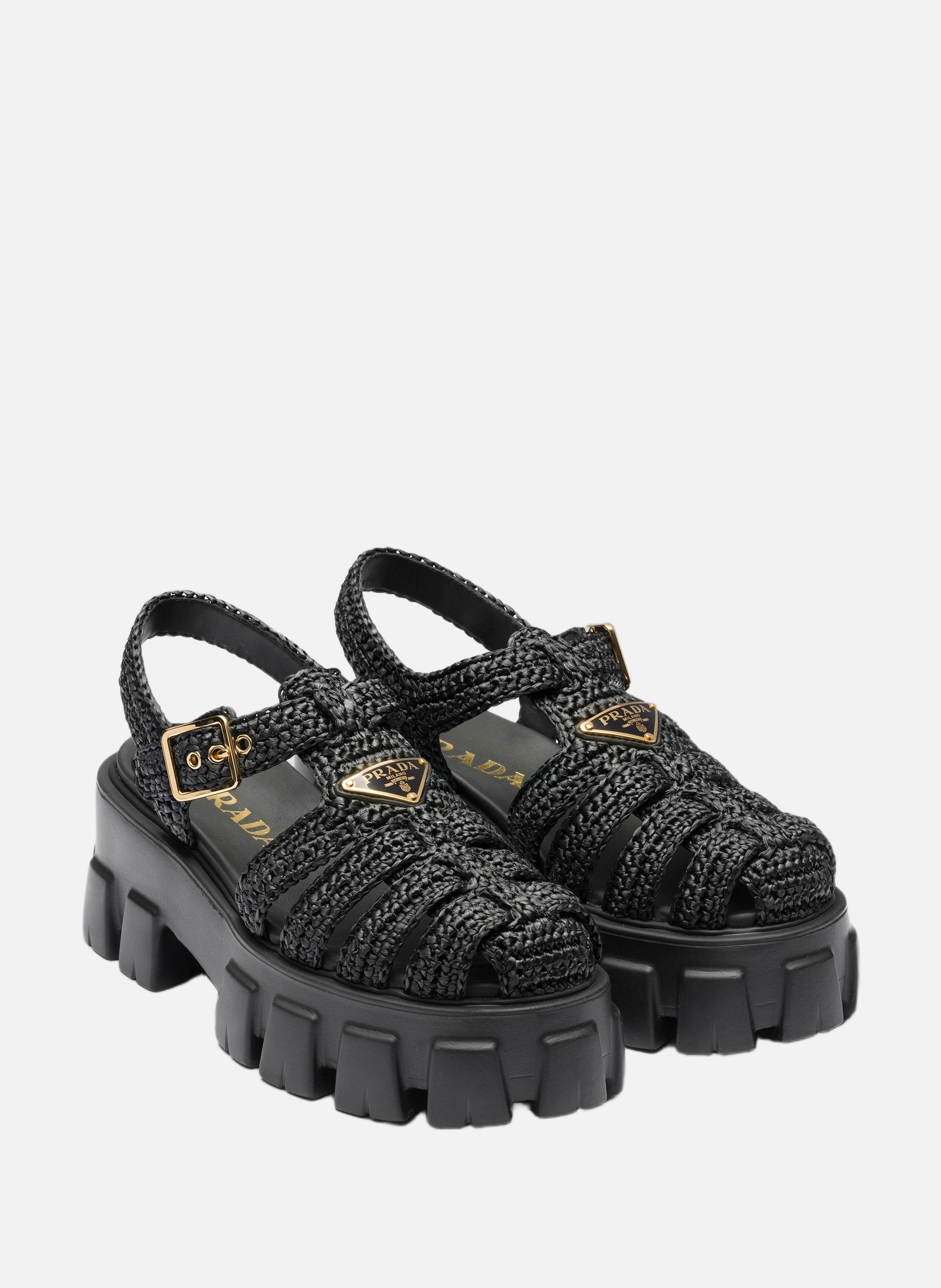 Sandales monolith en crochet Noir