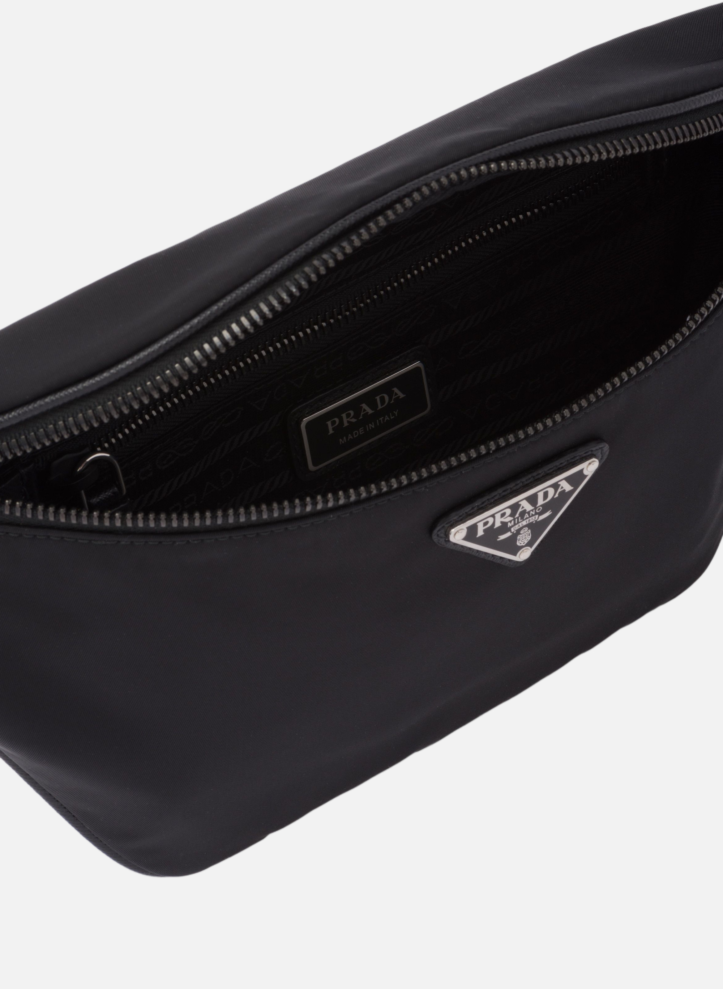 Sac banane en re-nylon et cuir saffiano PRADA Noir