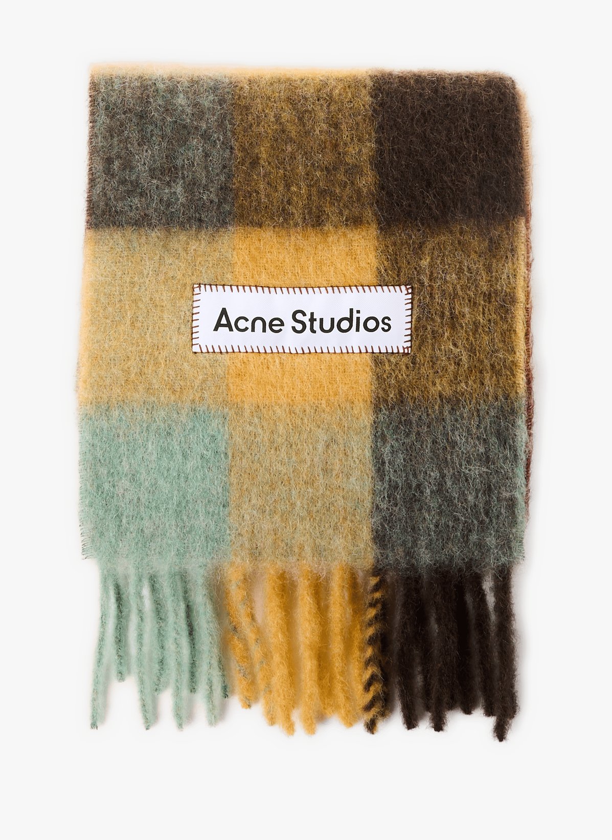 Acne Studios Echarpe À Carreaux En Laine Mélangée In Multi