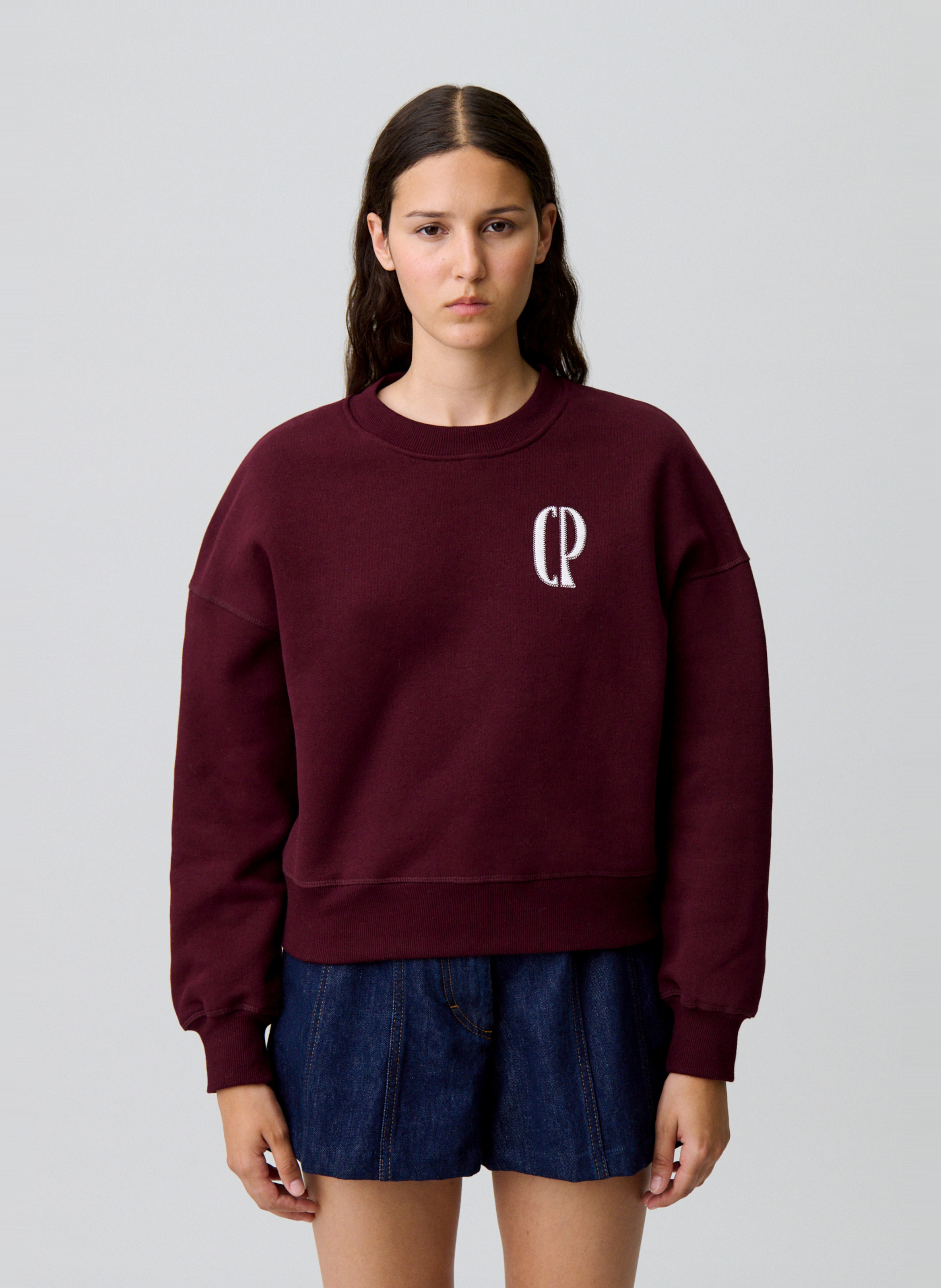 Sweat oversize en coton mélangé tifany CLAUDIE PIERLOT Rouge