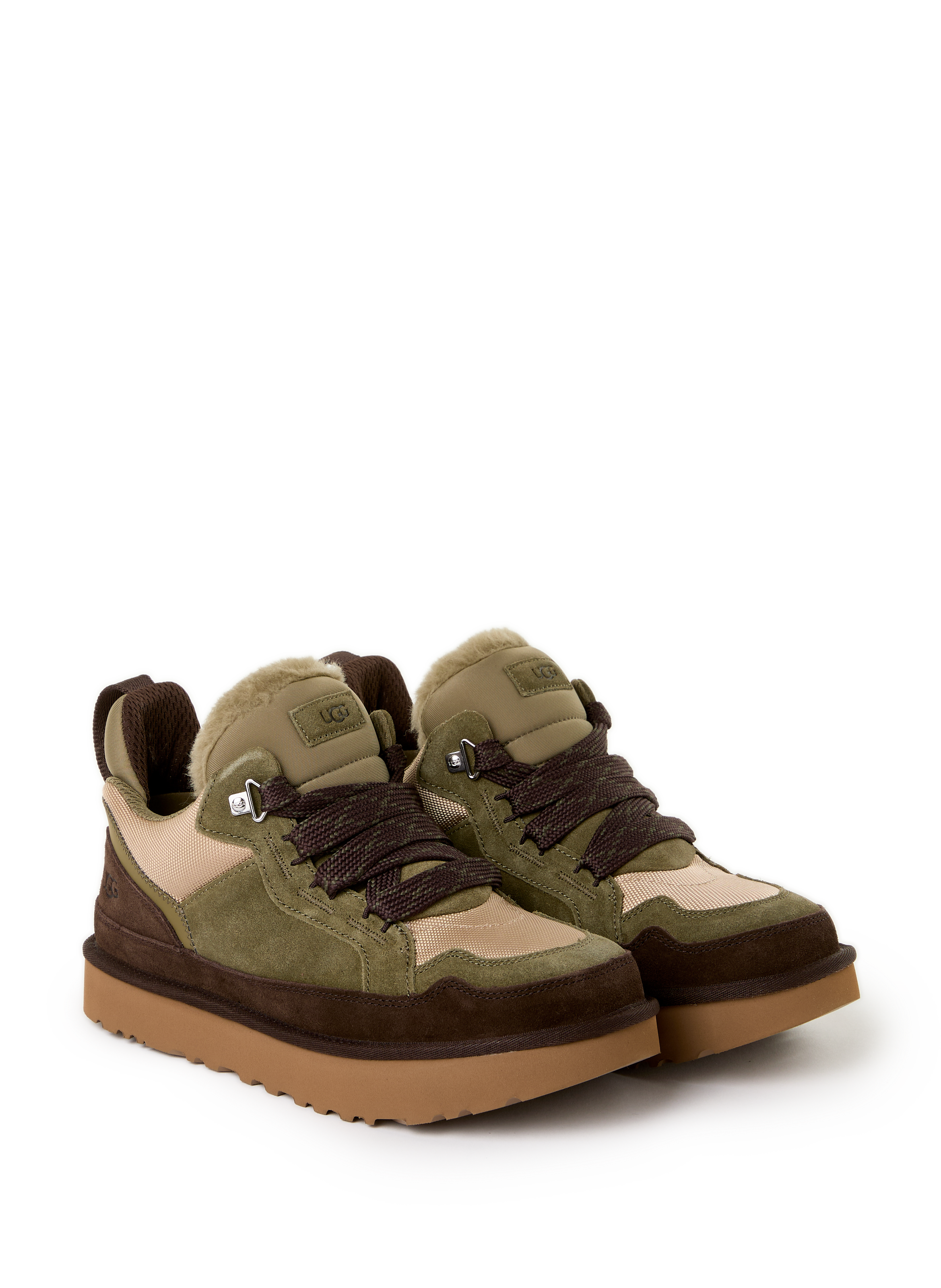 Grooved leather blend boots UGG Brown