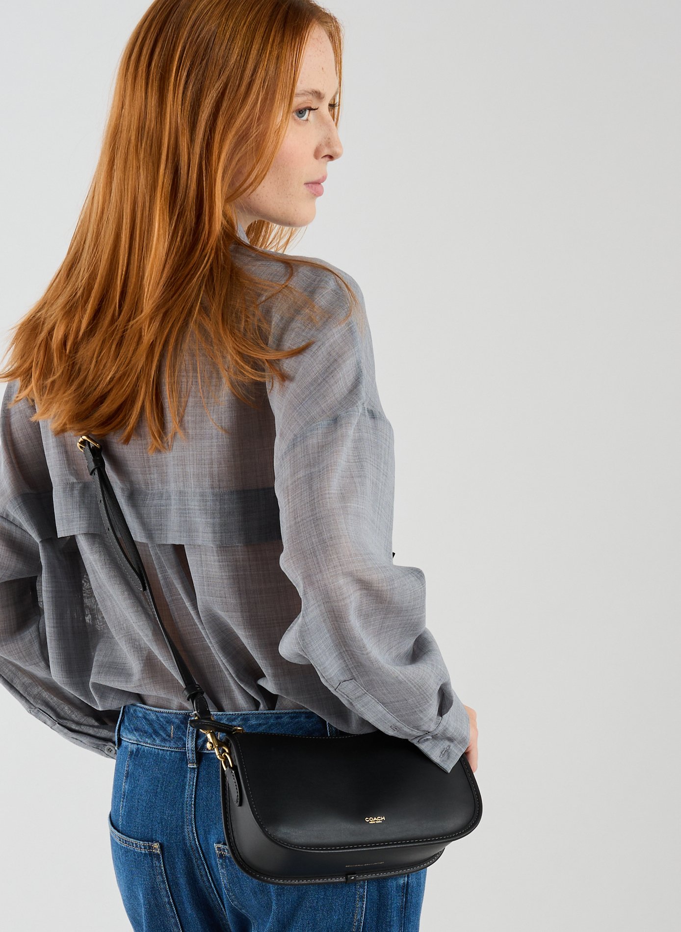 Sac Waverly en cuir COACH Noir