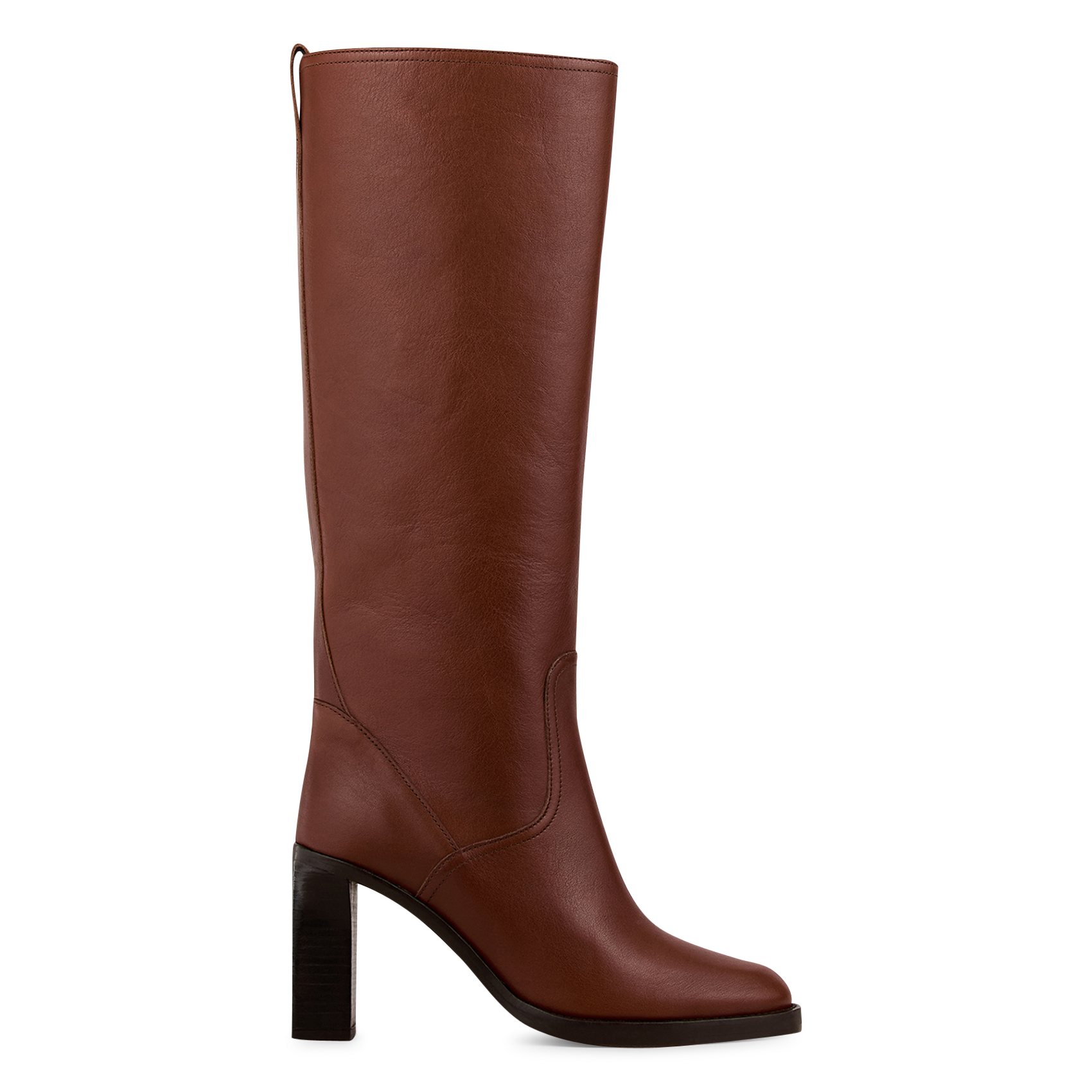 Bottes hautes unies en cuir celoria BA&SH Marron