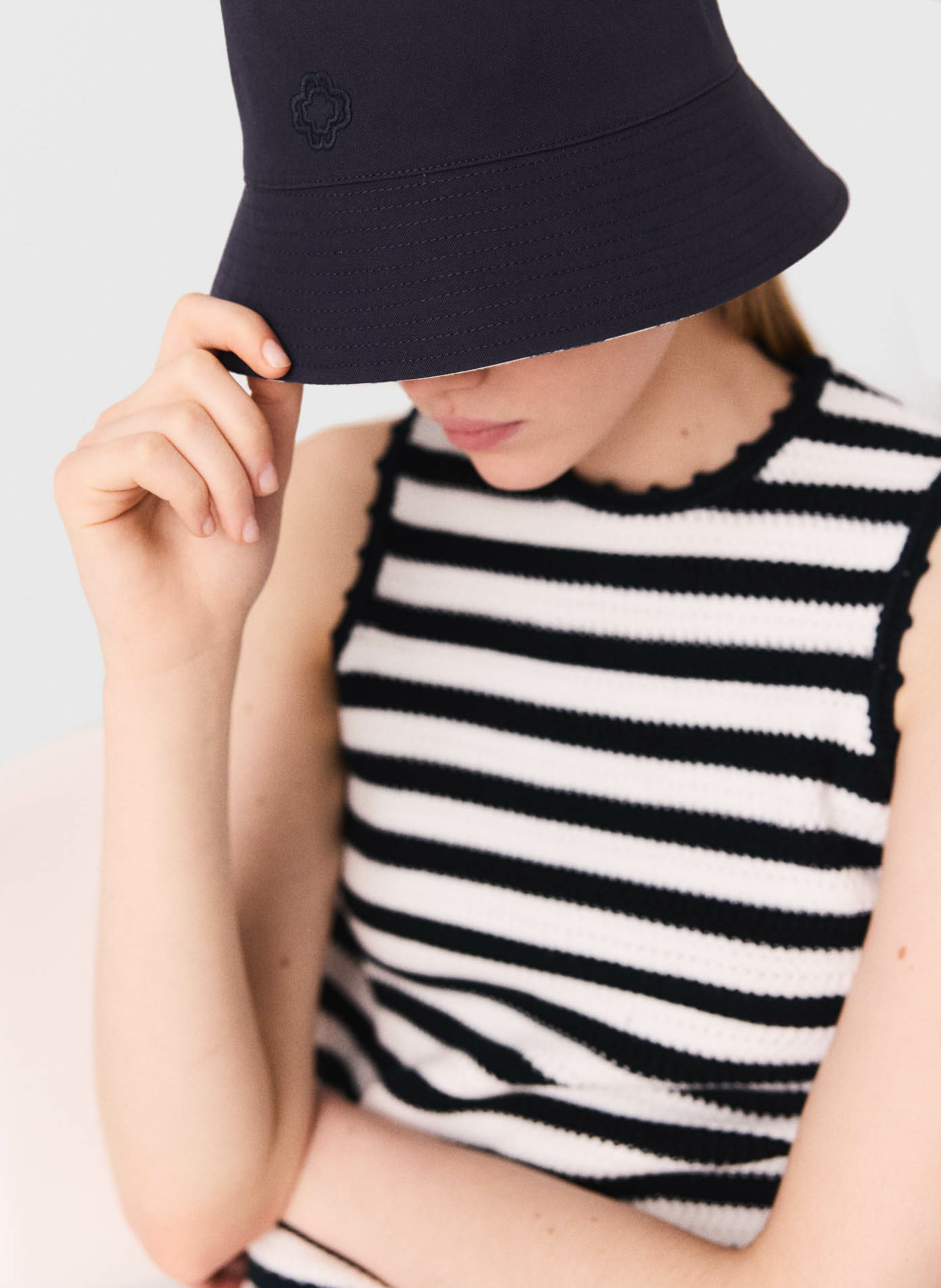 Débardeur rayé en maille Blanc