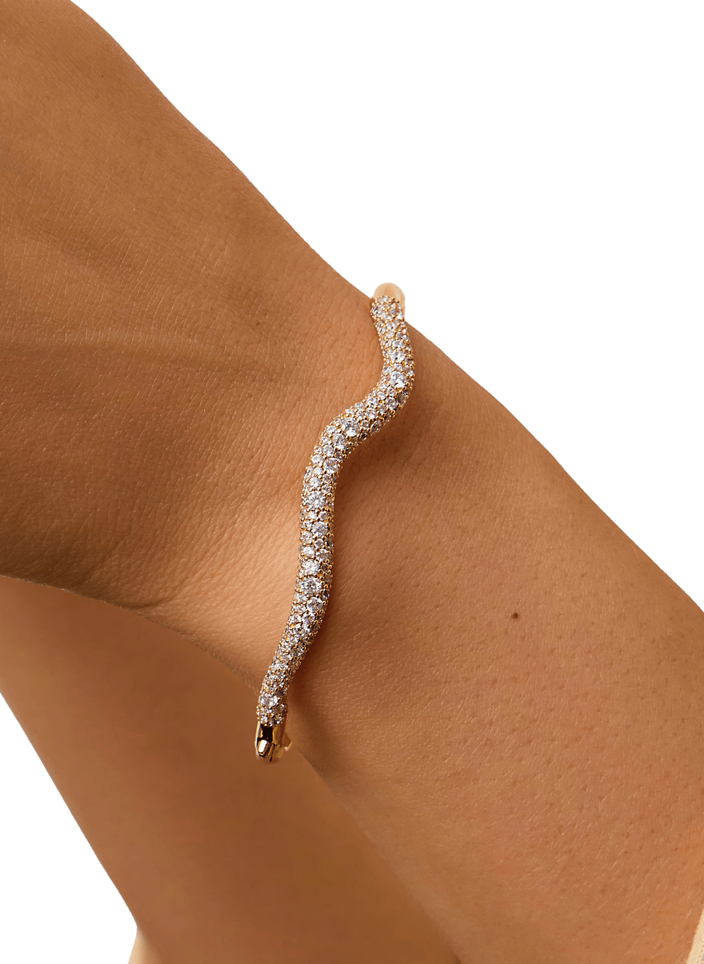 Mixed brass and gold plated wavy bracelet MISSOMA Golden