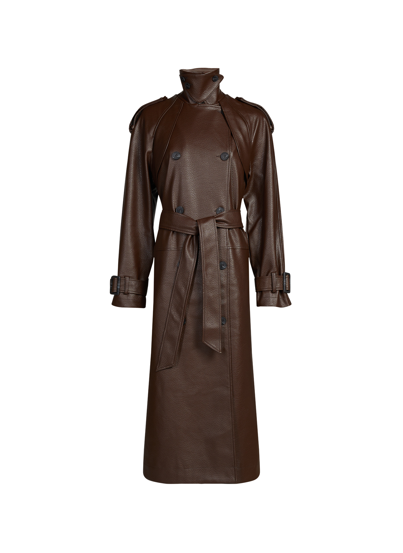 Trench droit grainé TOPSHOP Marron