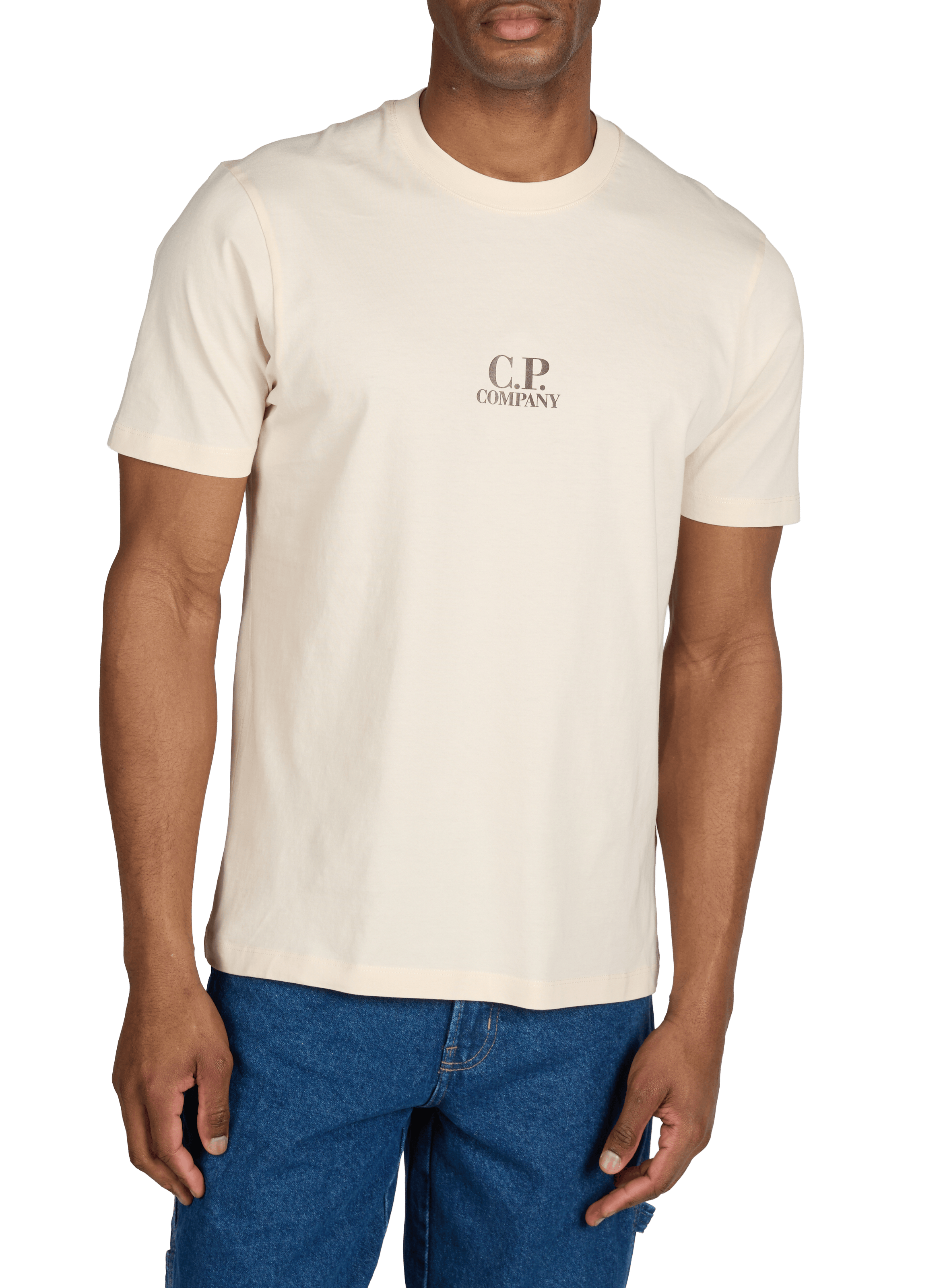 Printed cotton T-shirt CP COMPANY Beige