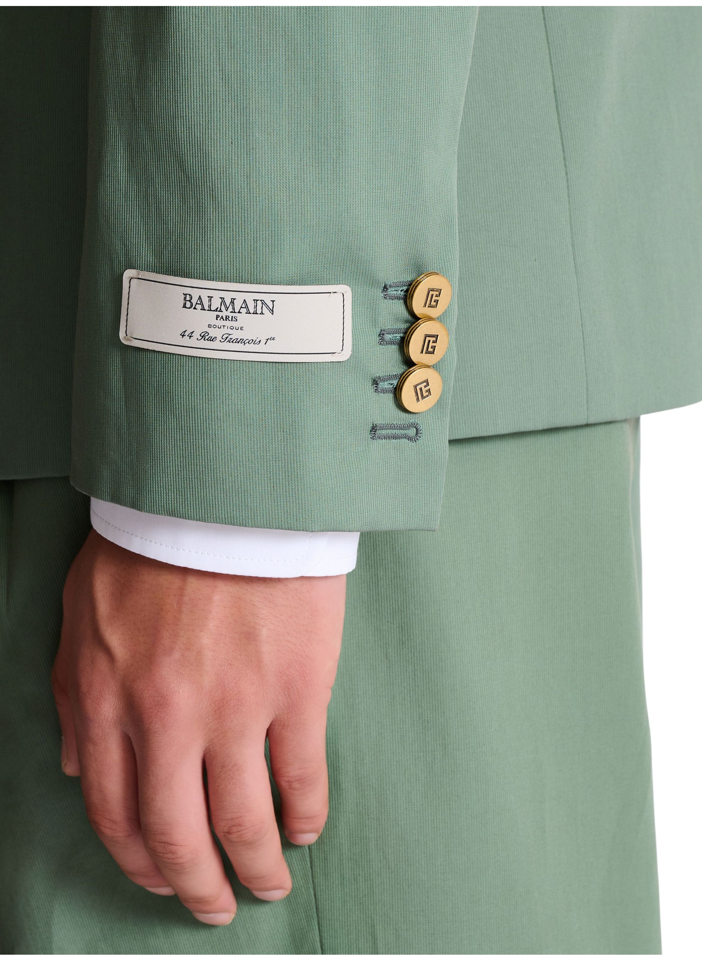 Veste 2 boutons en sergé de coton BALMAIN Vert