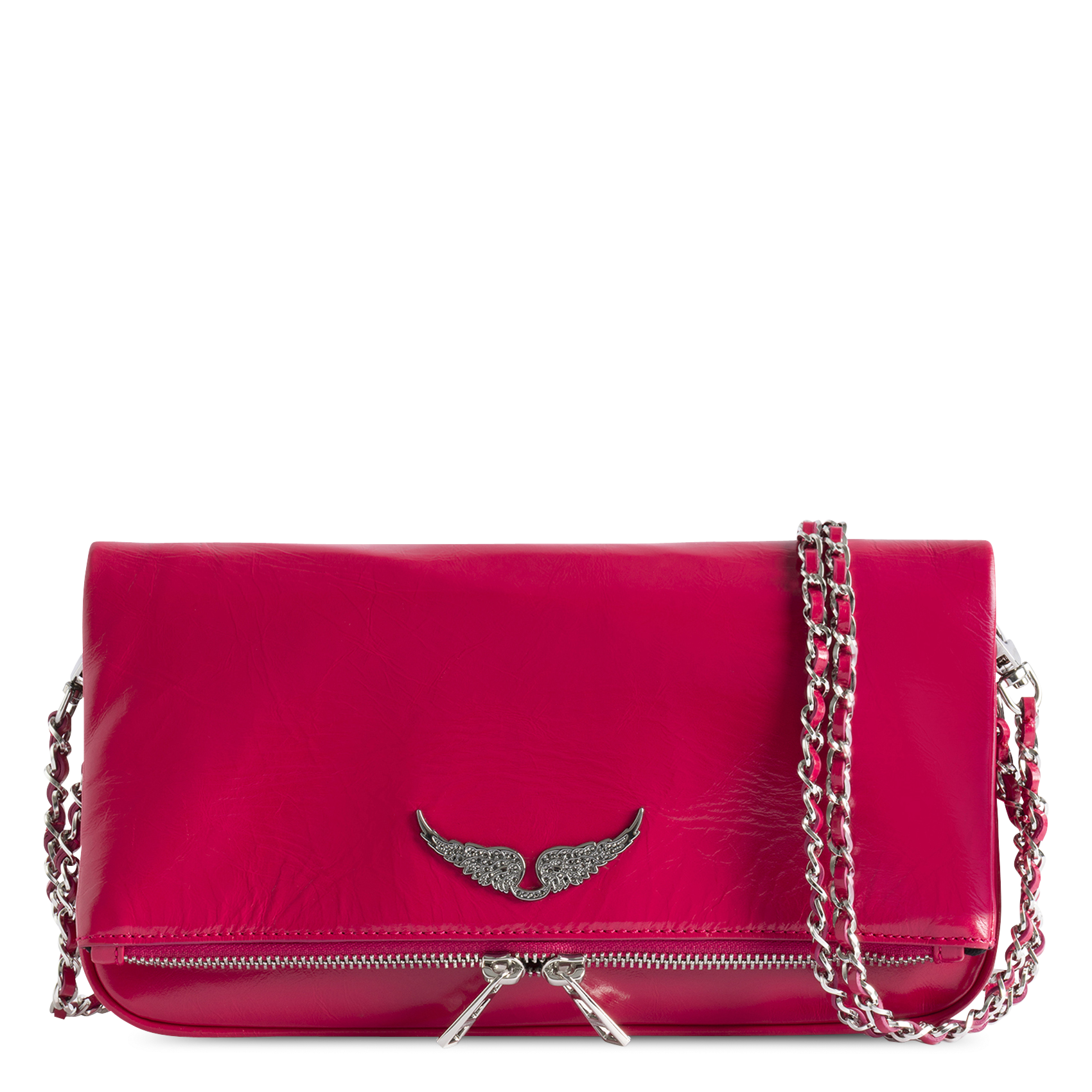 Pochette en cuir rock ZADIG&VOLTAIRE Rose
