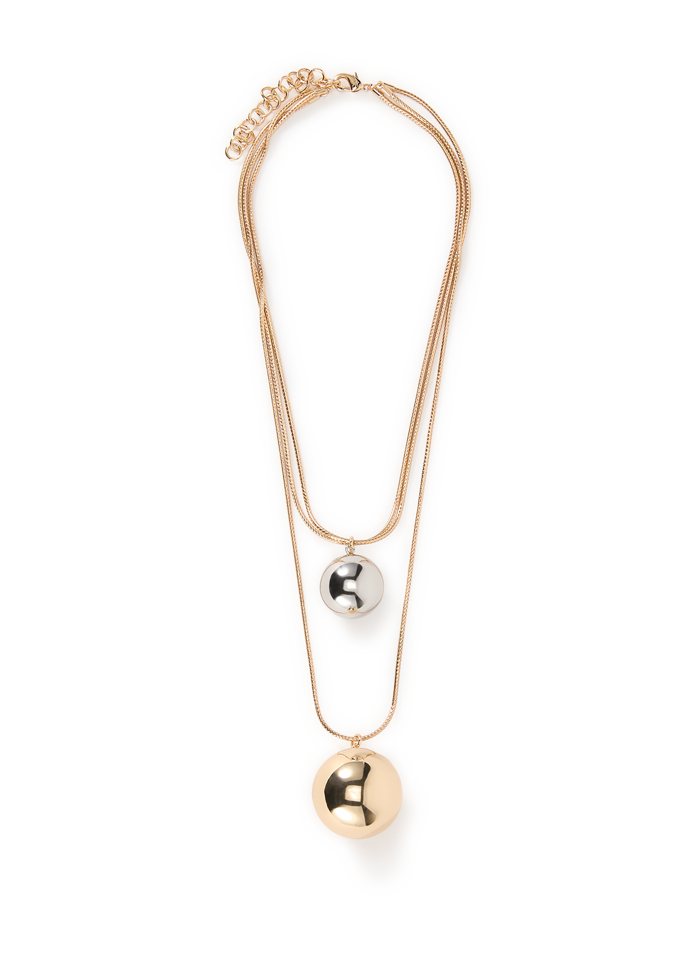 Triple chain necklace with two balls MAX MARA WEEK END Golden