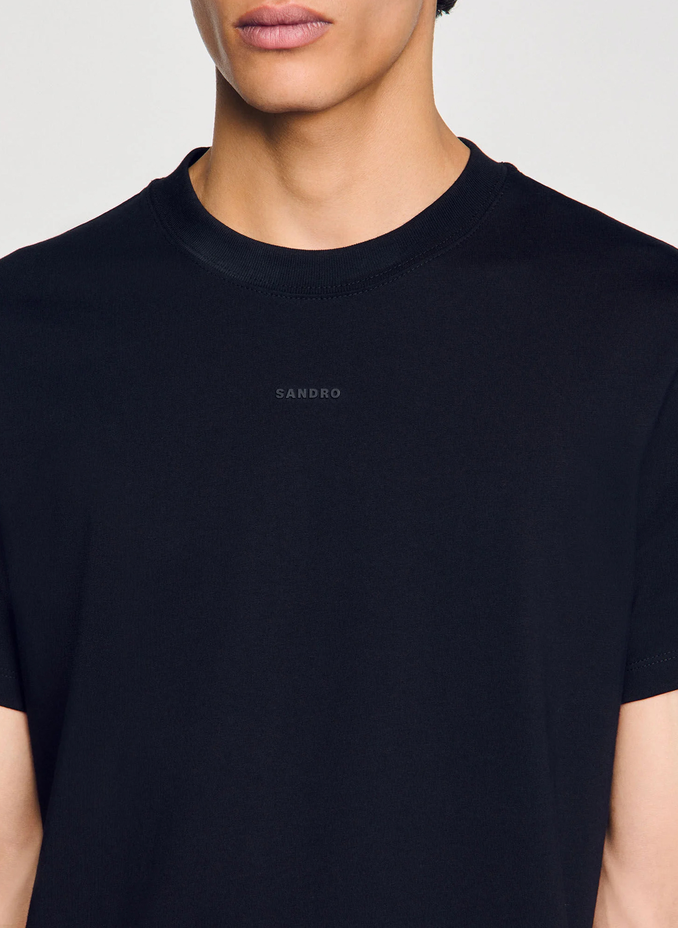 Tee-shirt droit en coton SANDRO Noir