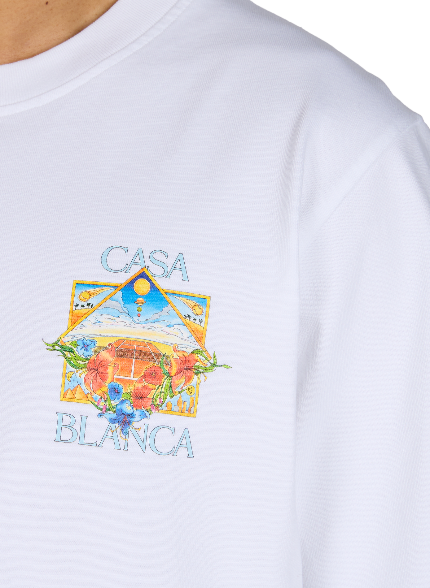 T-shirt imprimé à col rond en coton CASABLANCA PARIS Multicolore