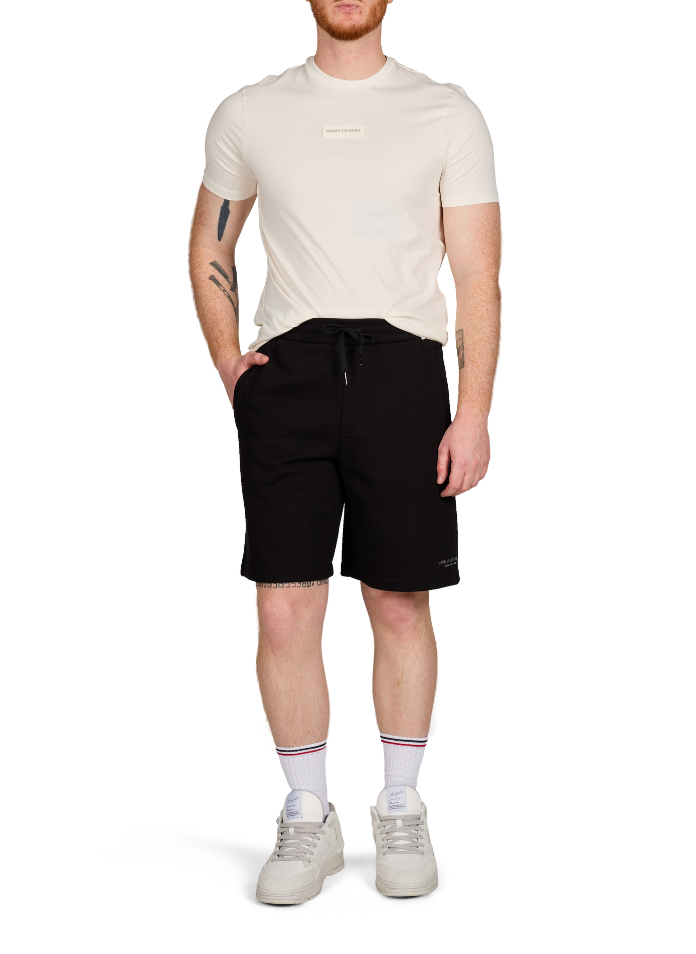 Cotton round-neck T-shirt ARMANI EXCHANGE Beige
