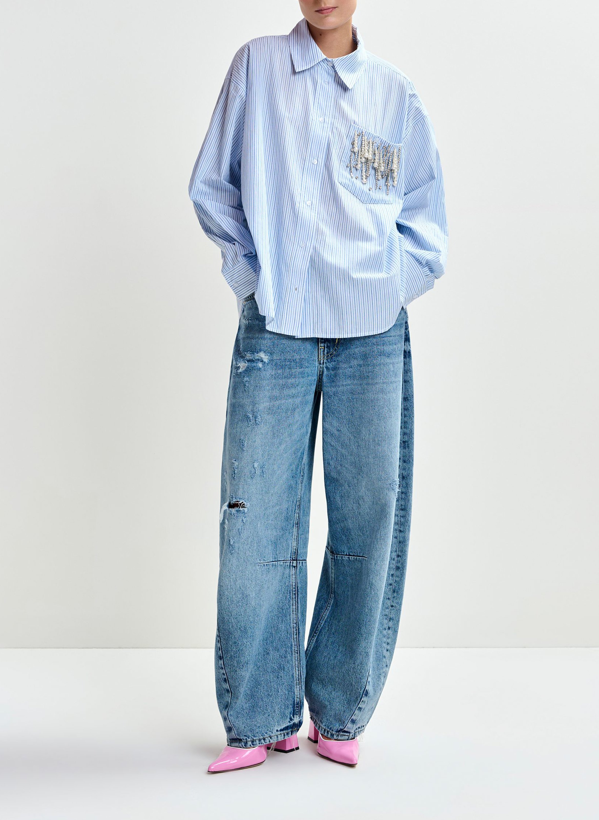 Chemise col classique en coton jommeke ESSENTIEL ANTWERP Bleu